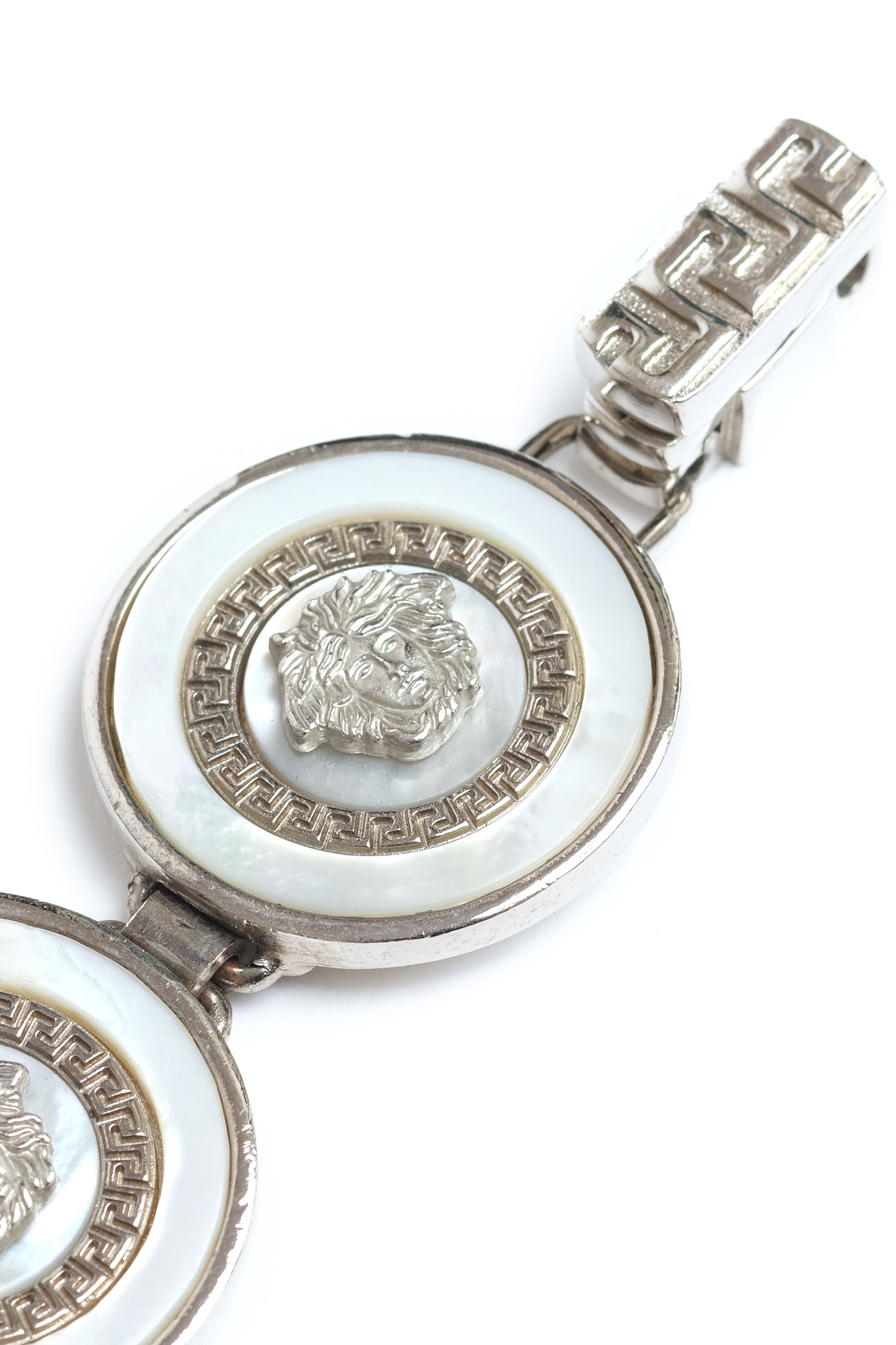 Vintage Gianni Versace Silver Tone Medusa Coin Bracelet