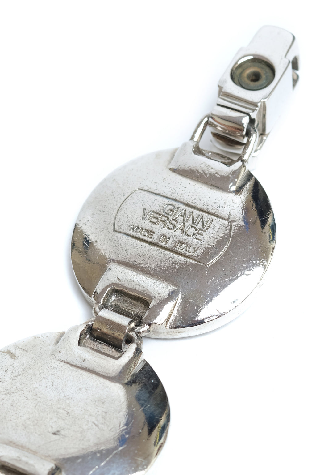 Vintage Gianni Versace Silver Tone Medusa Coin Bracelet