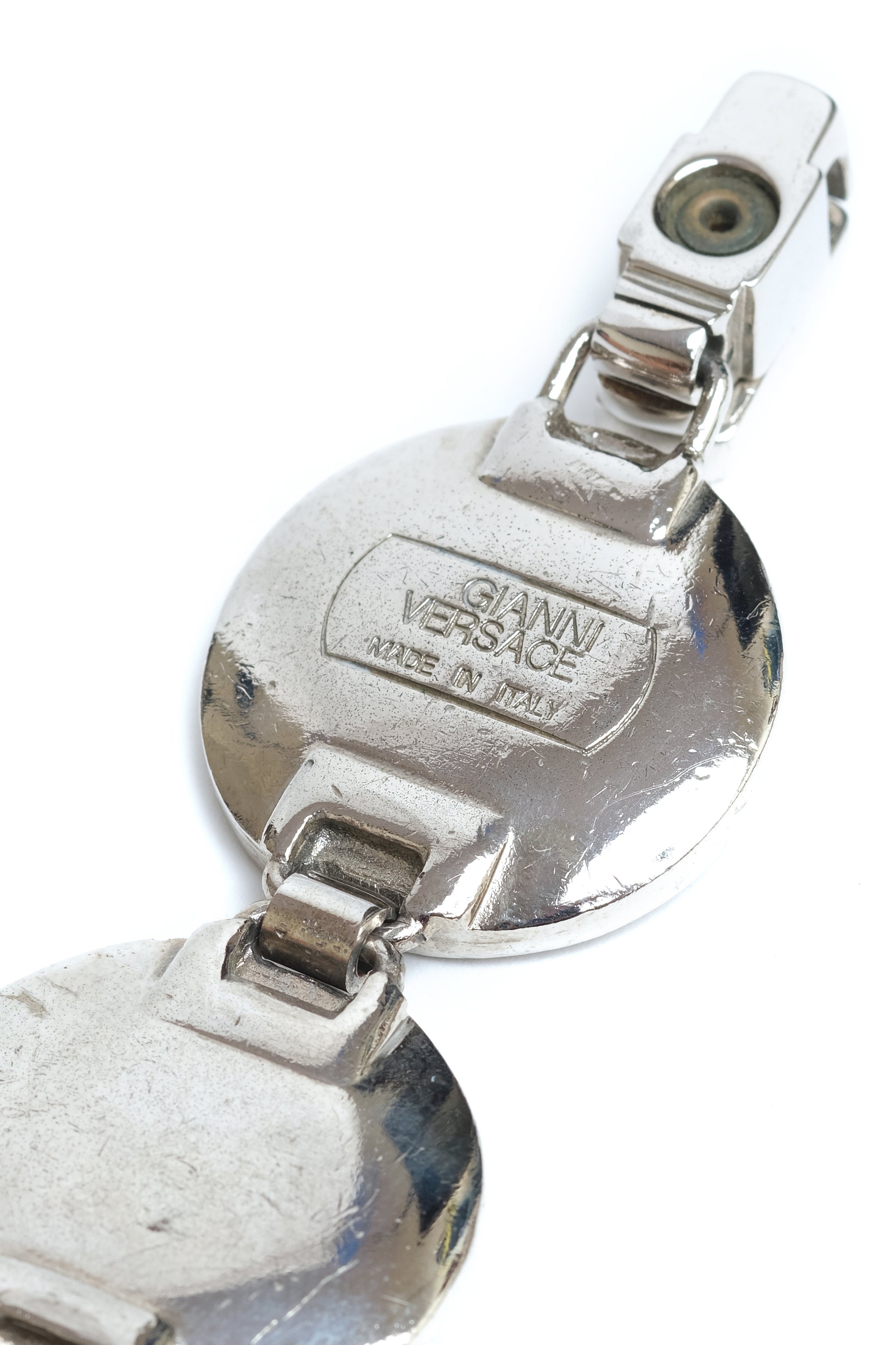 Vintage Gianni Versace Silver Tone Medusa Coin Bracelet