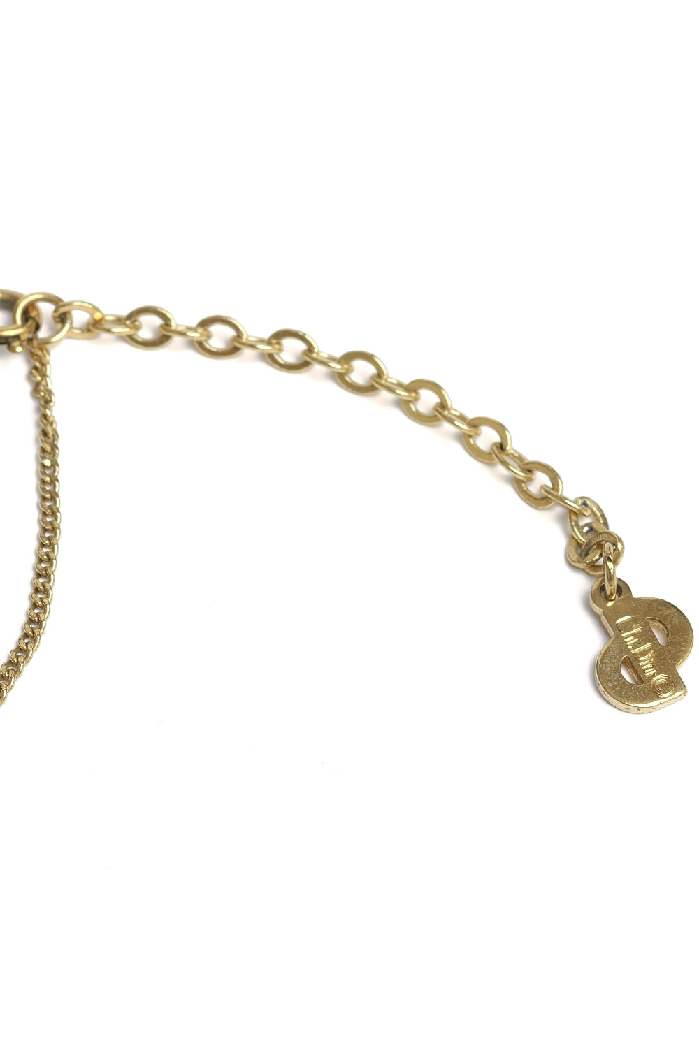 Vintage Christian Dior Crystal CD Pendant Necklace