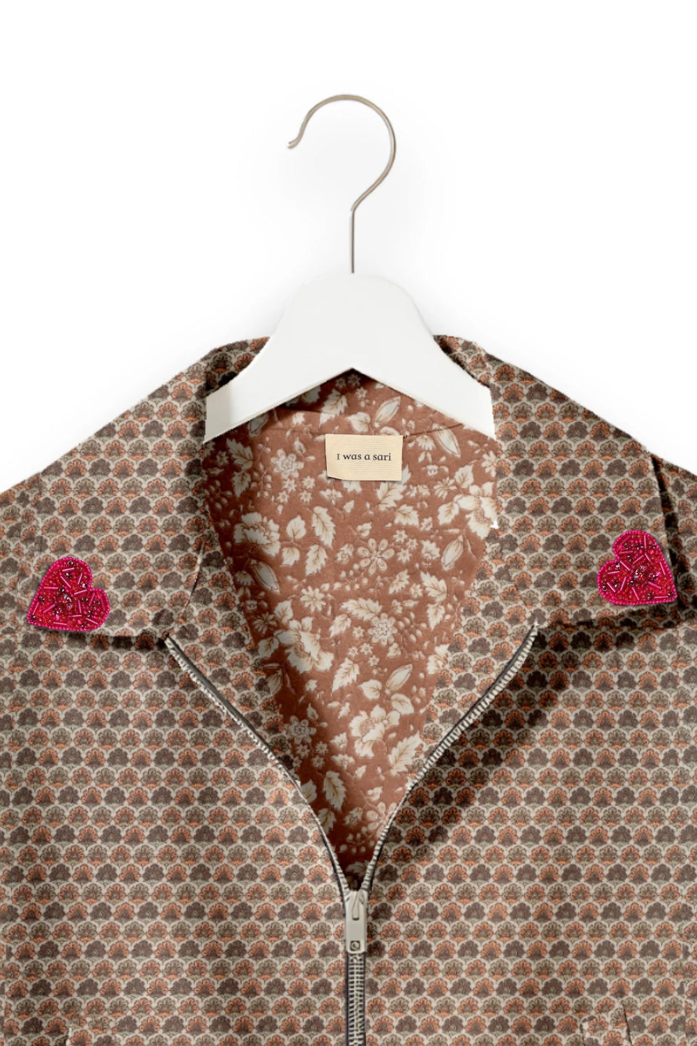 Pink heart bomber jacket