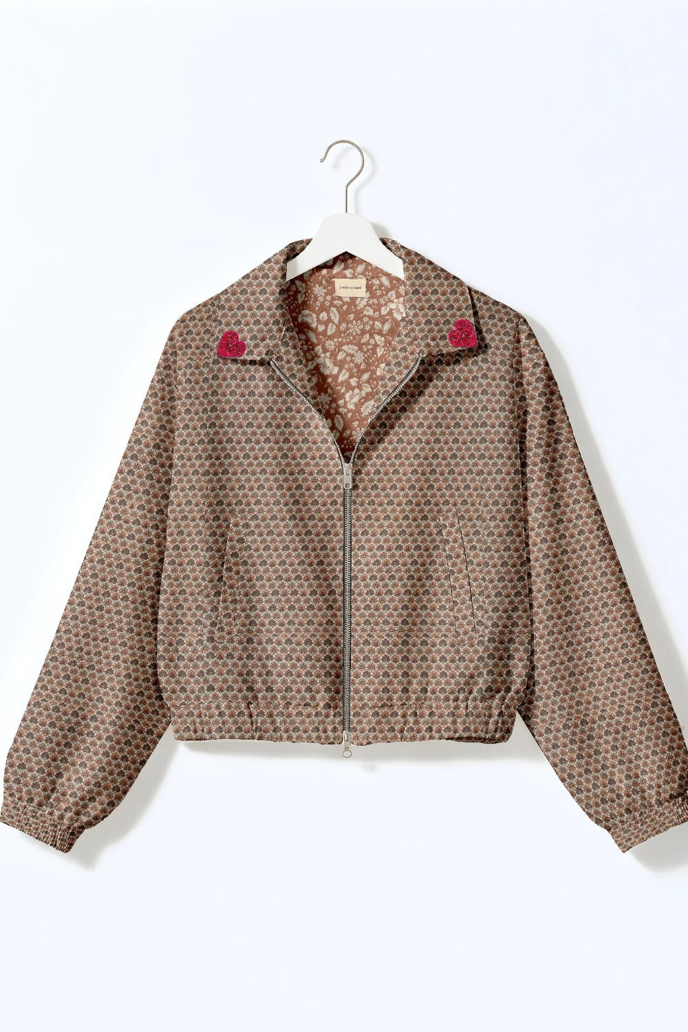 Pink heart bomber jacket