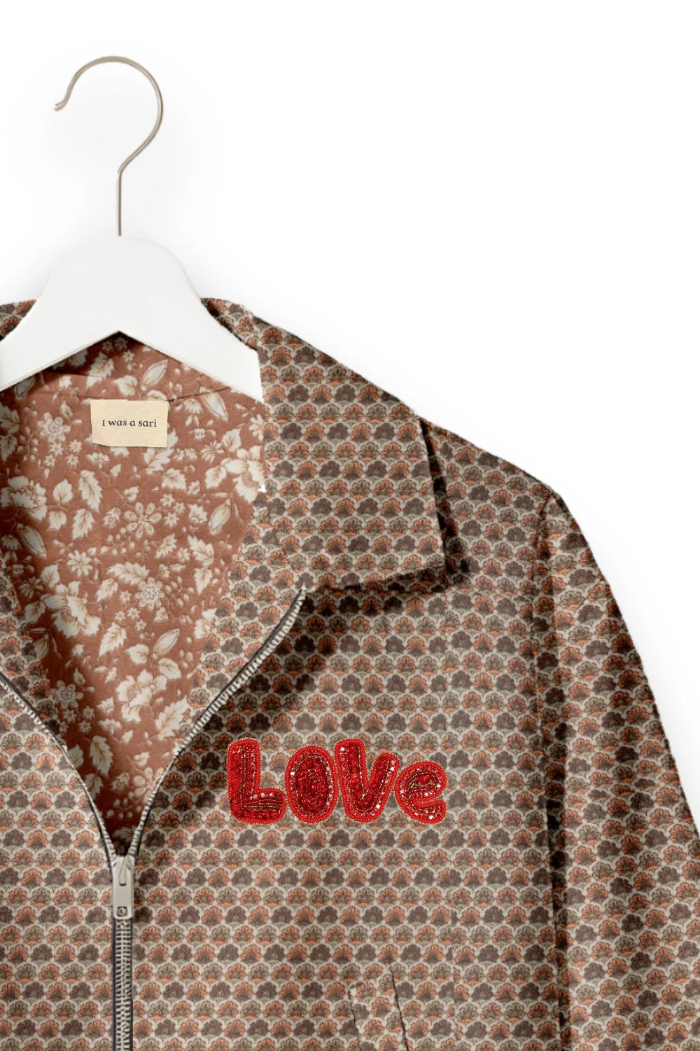 Red love bomber jacket