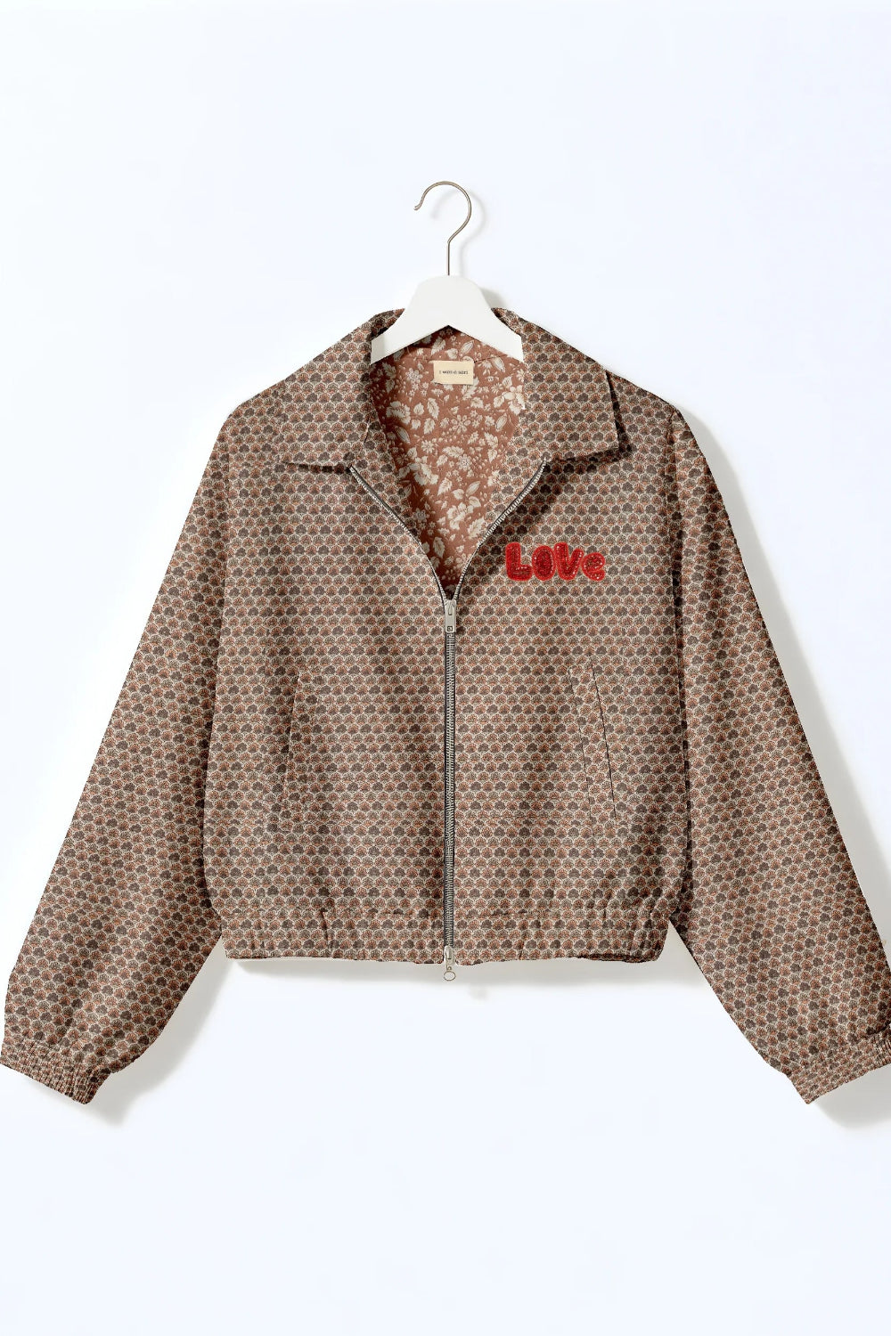 Red love bomber jacket