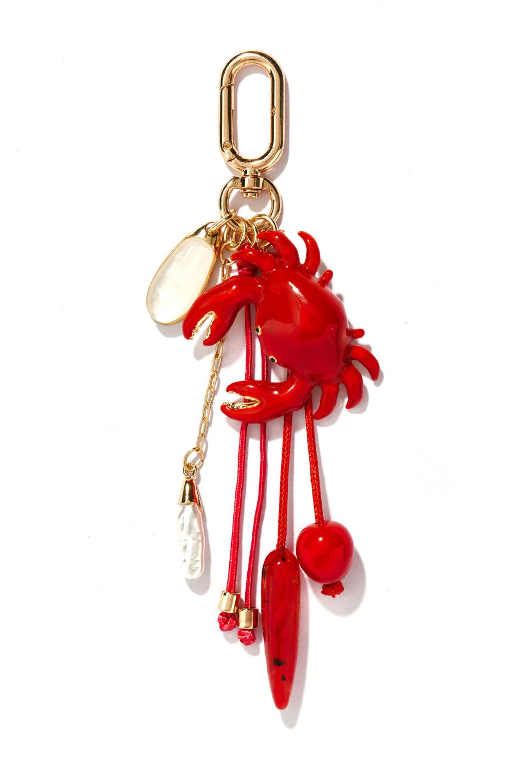 Tropical Playful Crab Statement Bag Charm