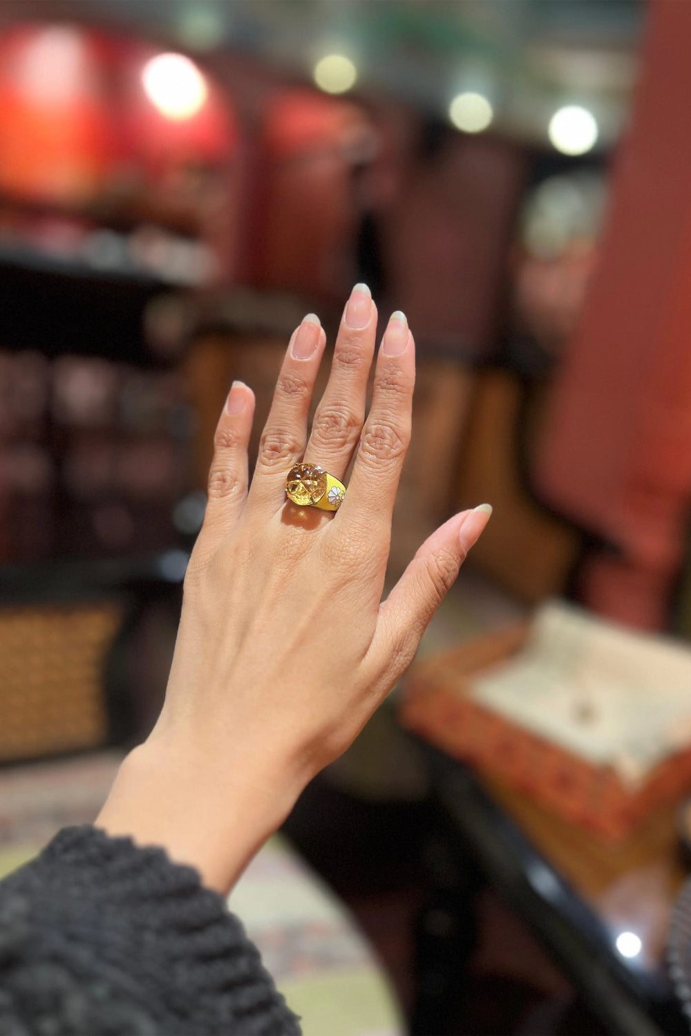 Citrine Pottery Ring