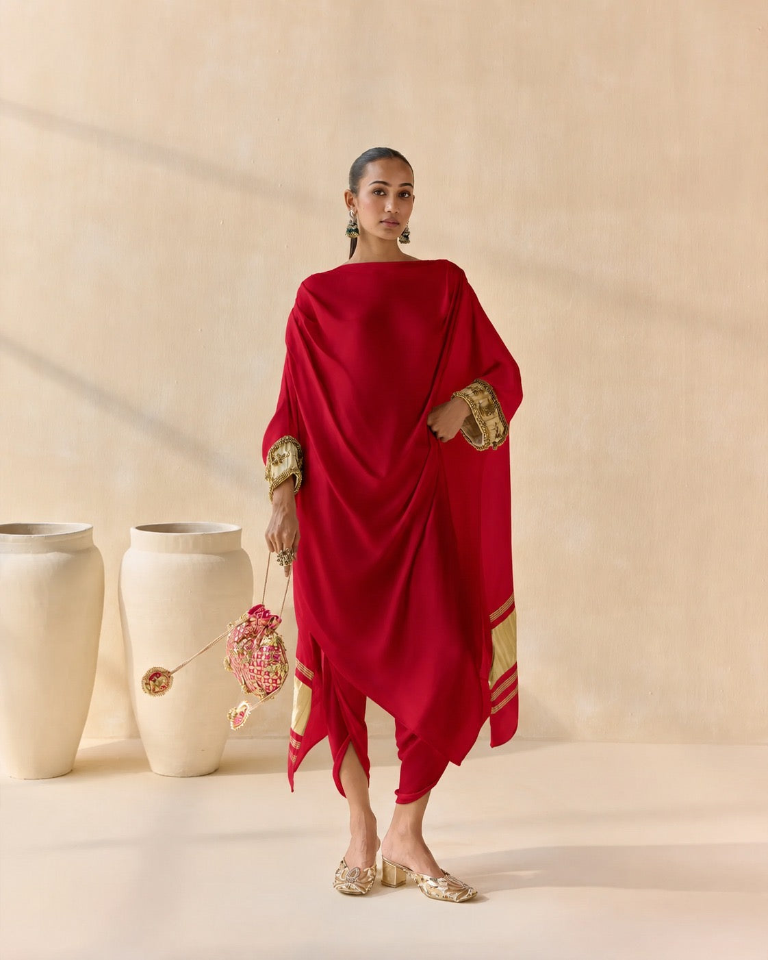 Noor Shwet Draped Set
