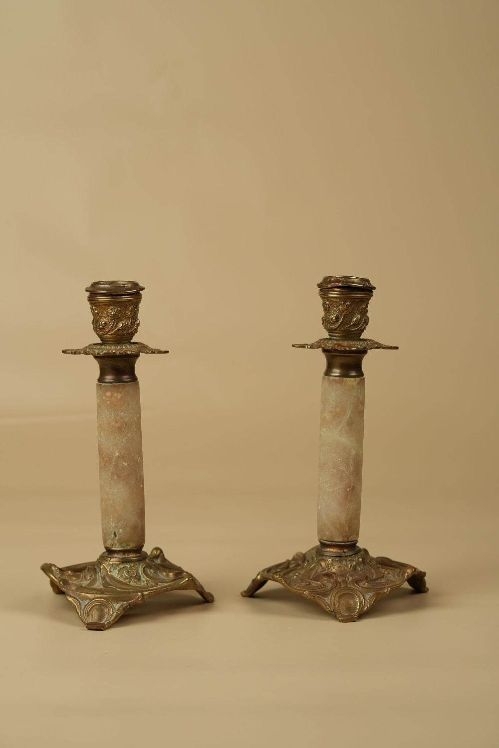 French Marble Candle Holders