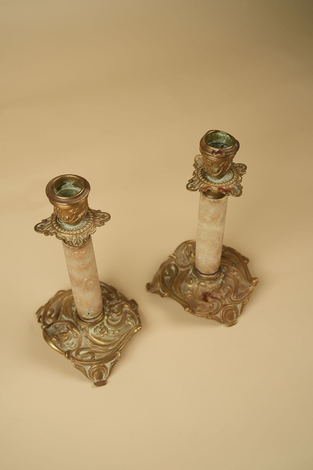 French Marble Candle Holders