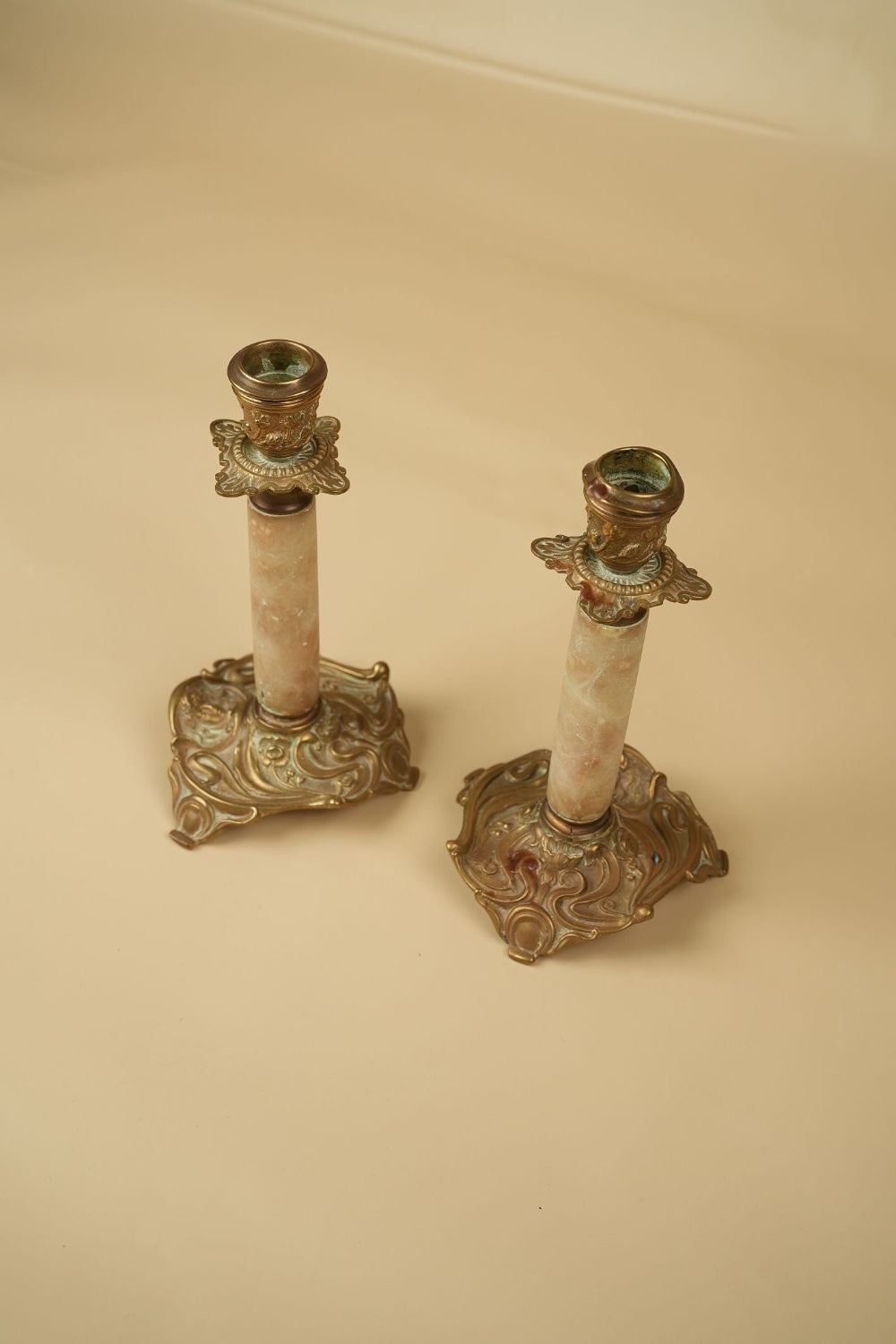 French Marble Candle Holders