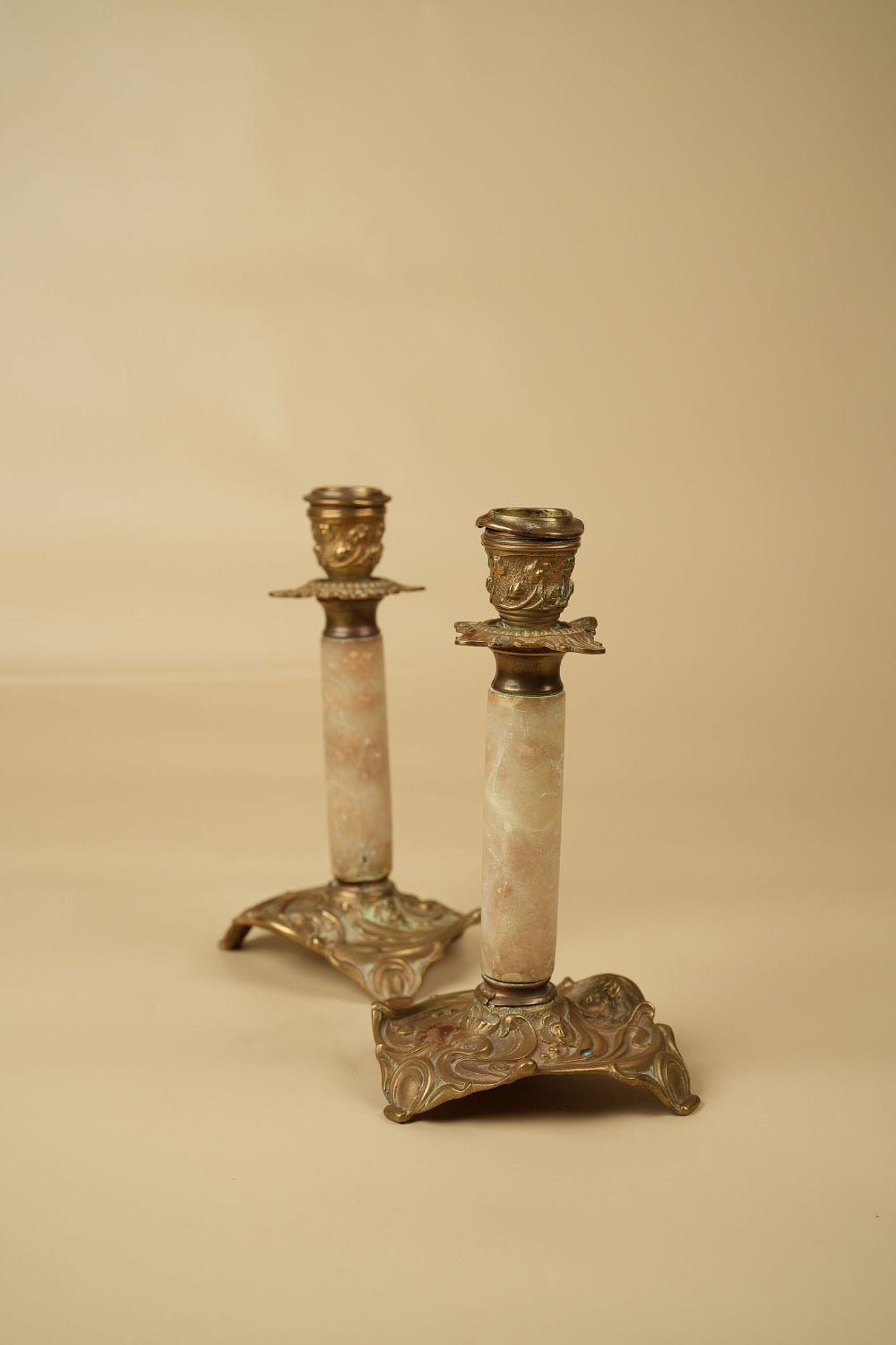 French Marble Candle Holders