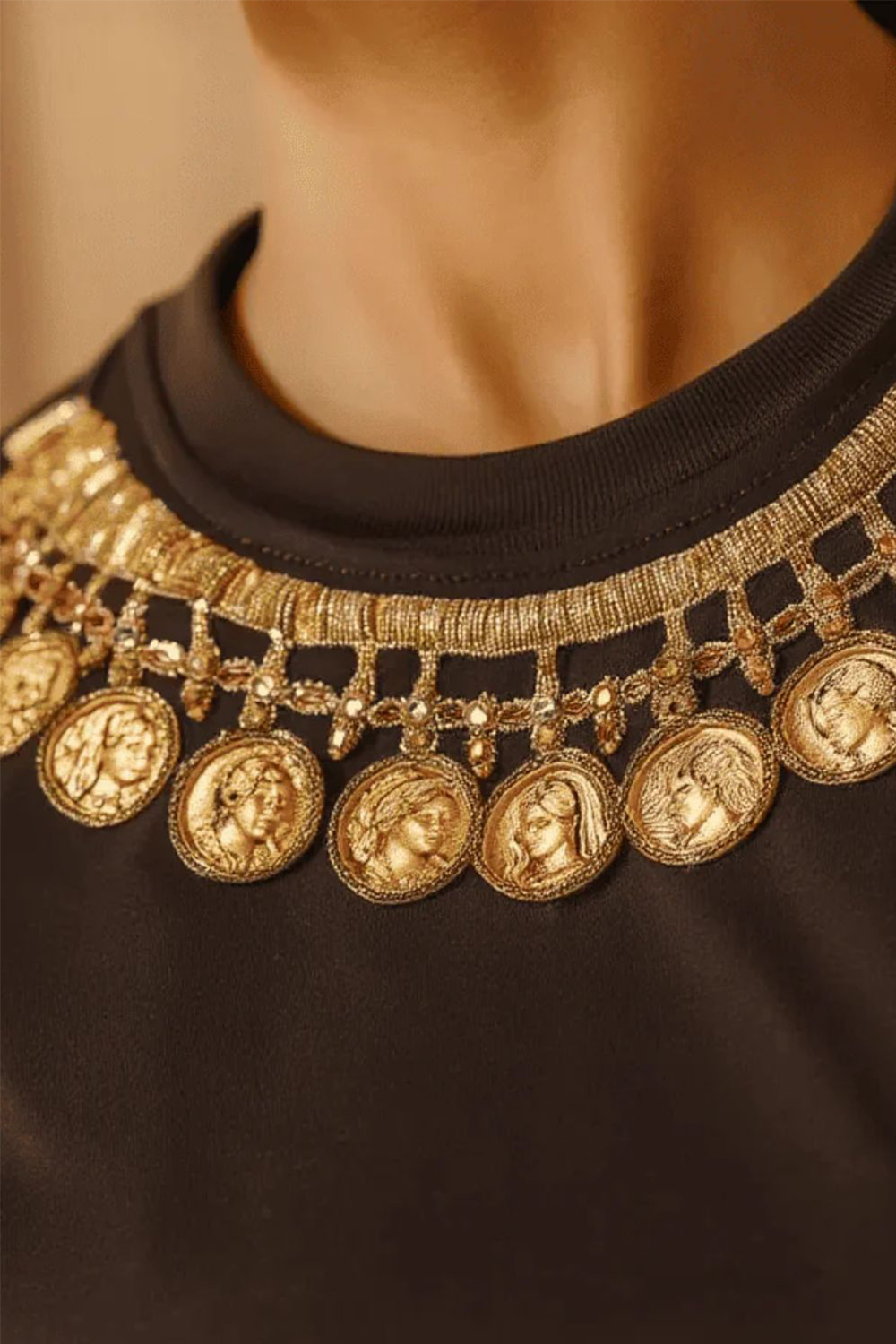 Maharani Haar Coin T-Shirt Brown