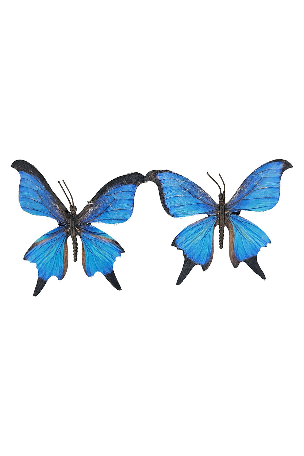 Mariposa White Kitten Heel & Detachable Blue Butterfly