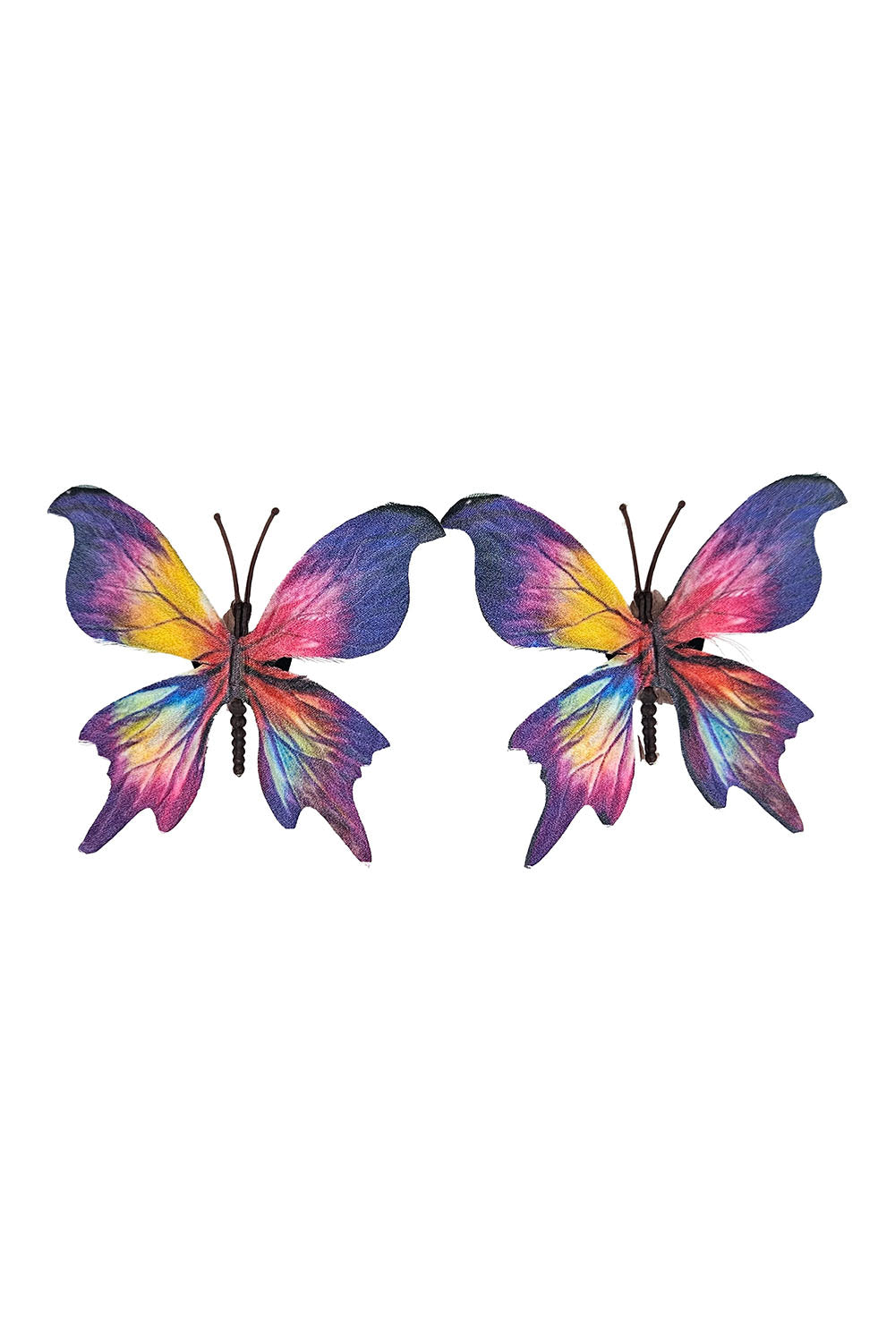 Mariposa Yellow Kitten Heel & Detachable Multicolor Butterfly