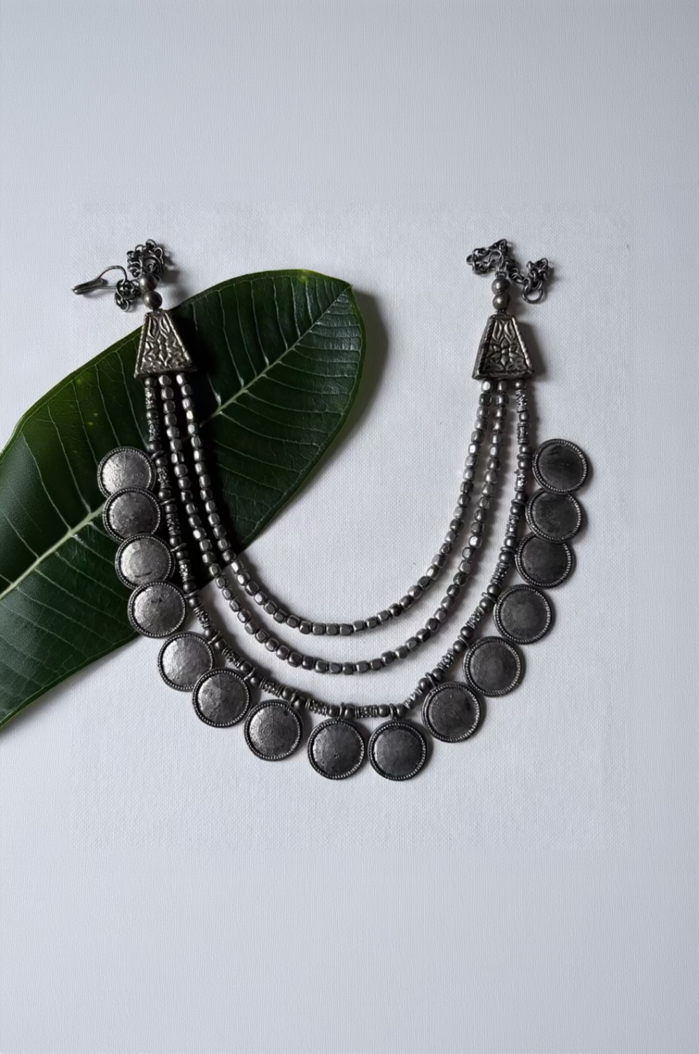 Silver Bead Layered Necklace