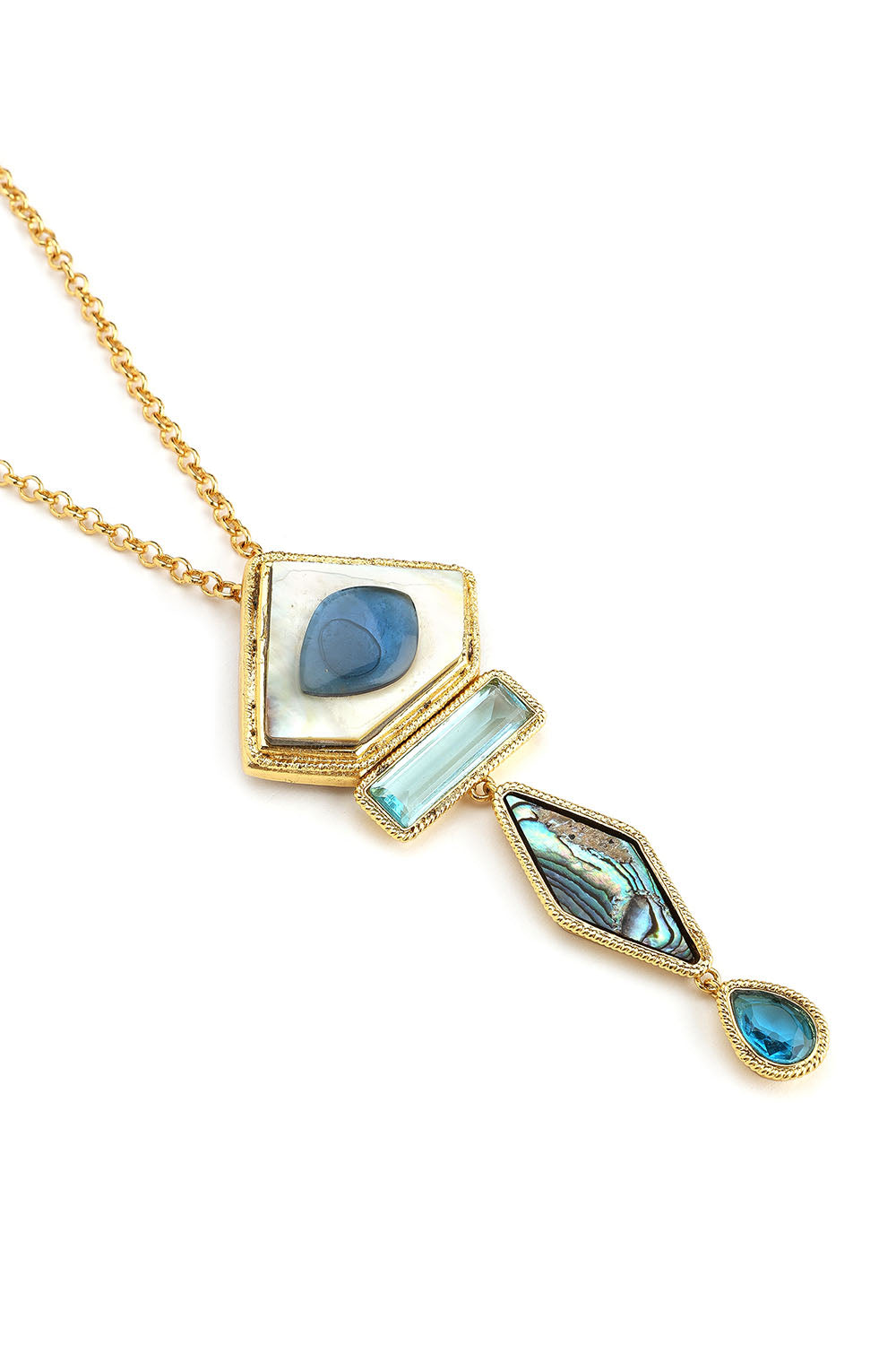 Aquamarine Necklace Pin