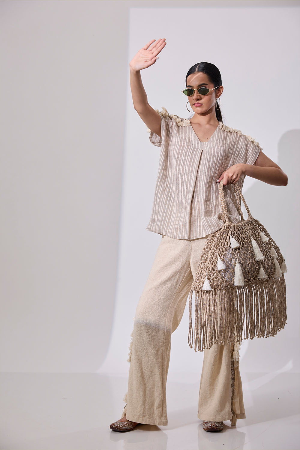 Bahama Silver Jute Jaali Tote