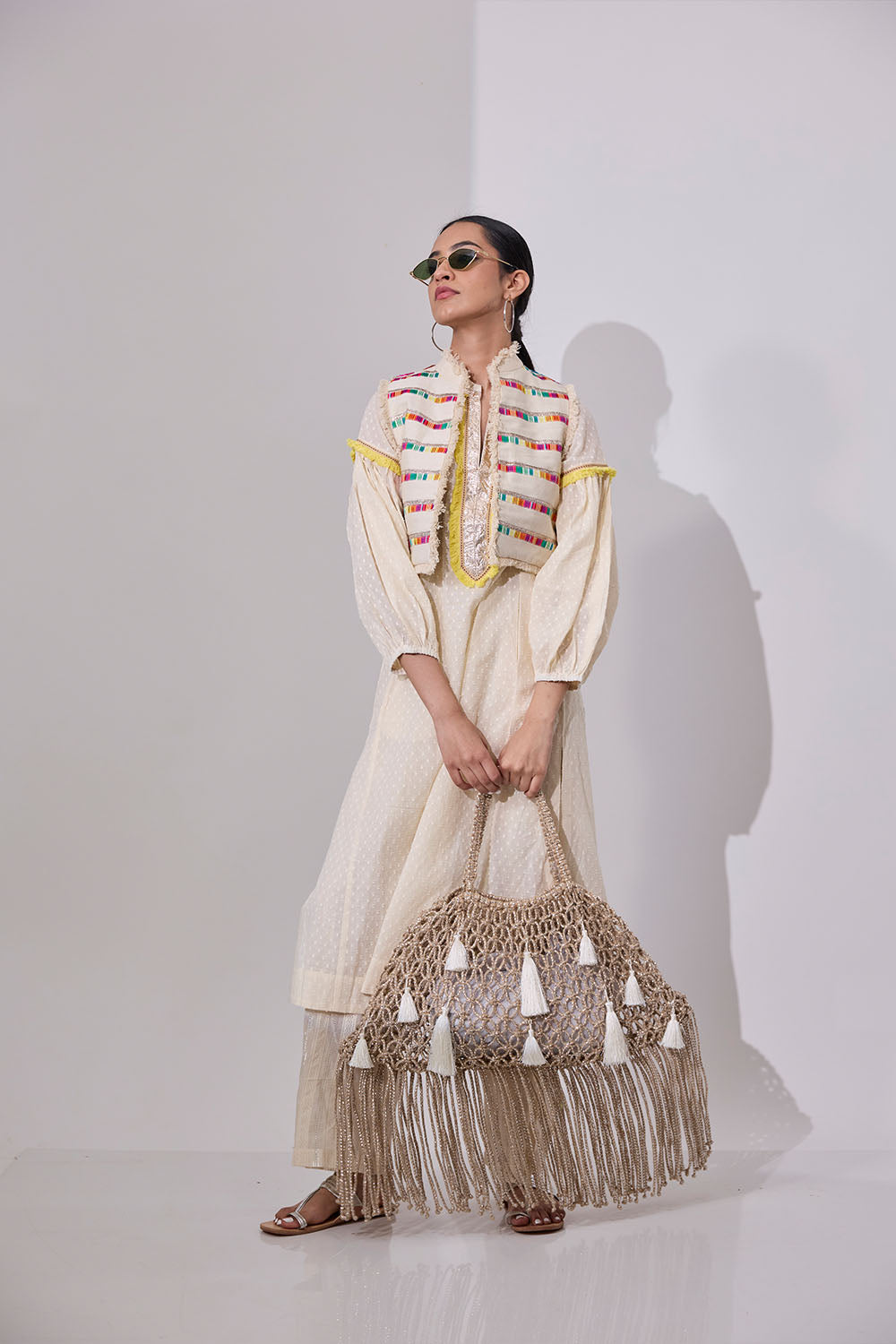 Bahama Silver Jute Jaali Tote