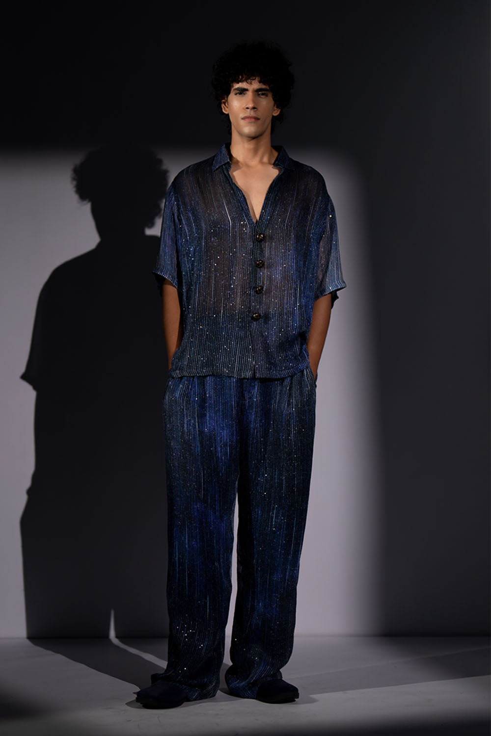 Navy Blue Meteor Print Set