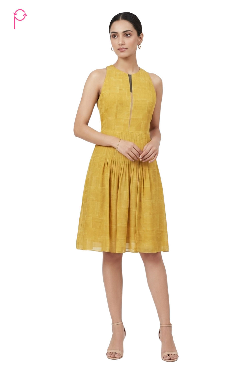 Preloved Yellow Fit & Flare Dress