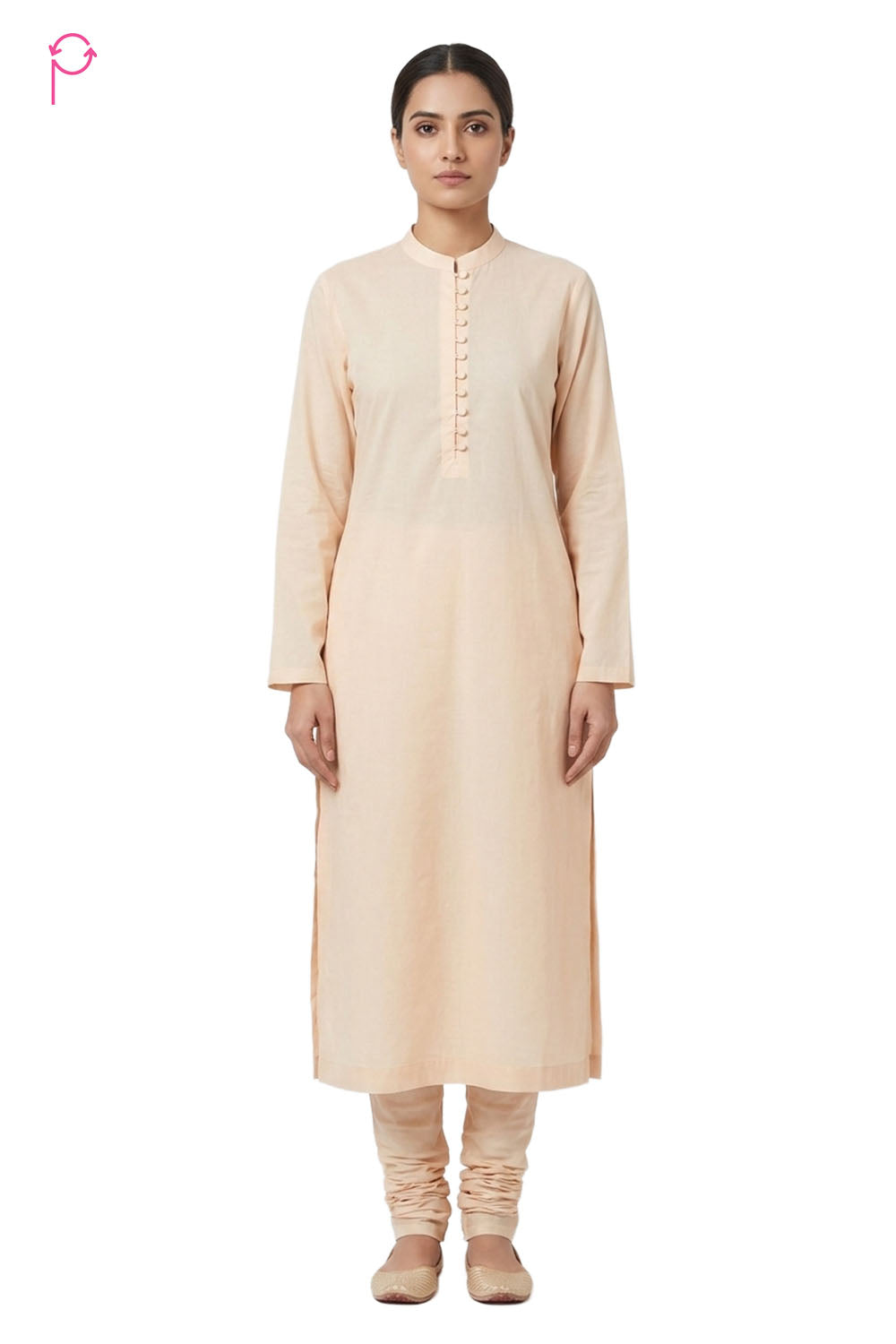 Preloved Skin Beige Women Cotton Kurta Set