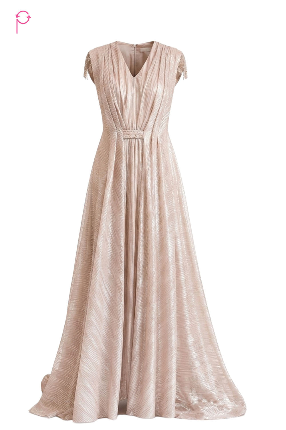 Preloved Blush Satin Shimmer Gown