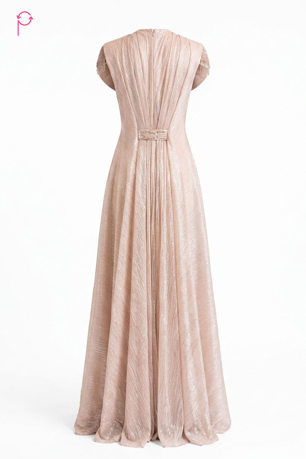 Preloved Blush Satin Shimmer Gown