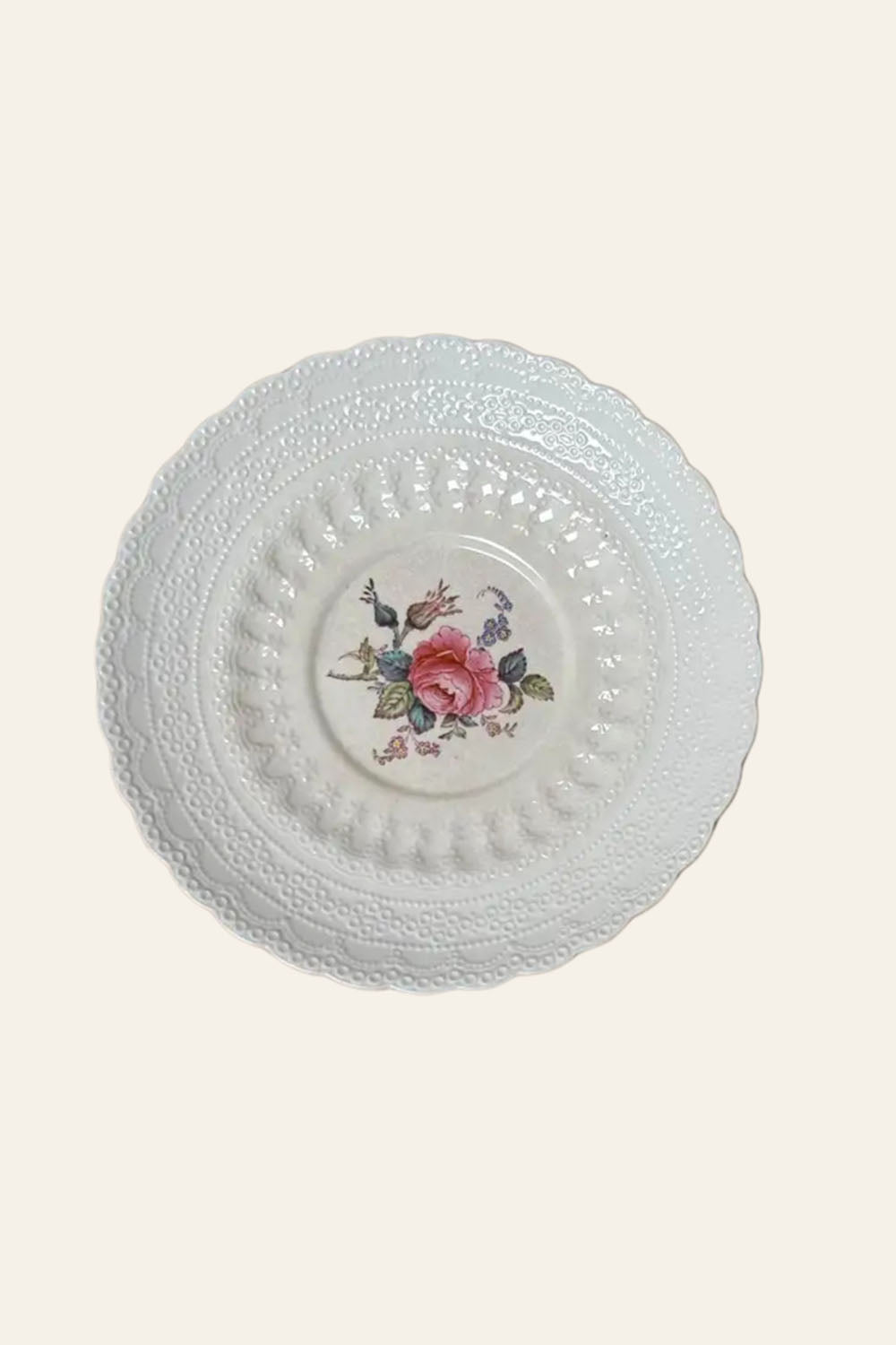Spode Copeland English Pink Rose Embossed Plates | Set of 8