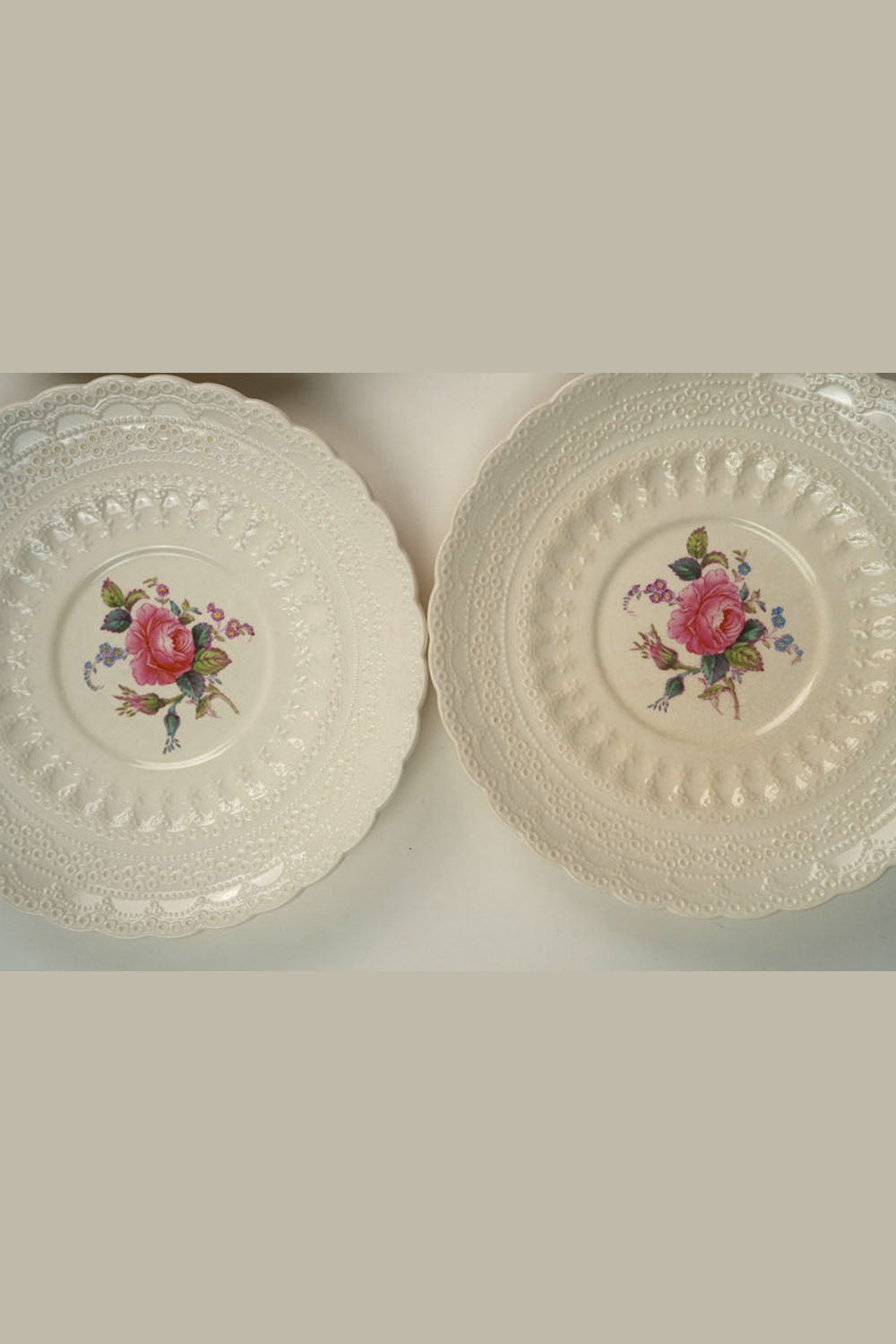 Spode Copeland English Pink Rose Embossed Plates | Set of 8