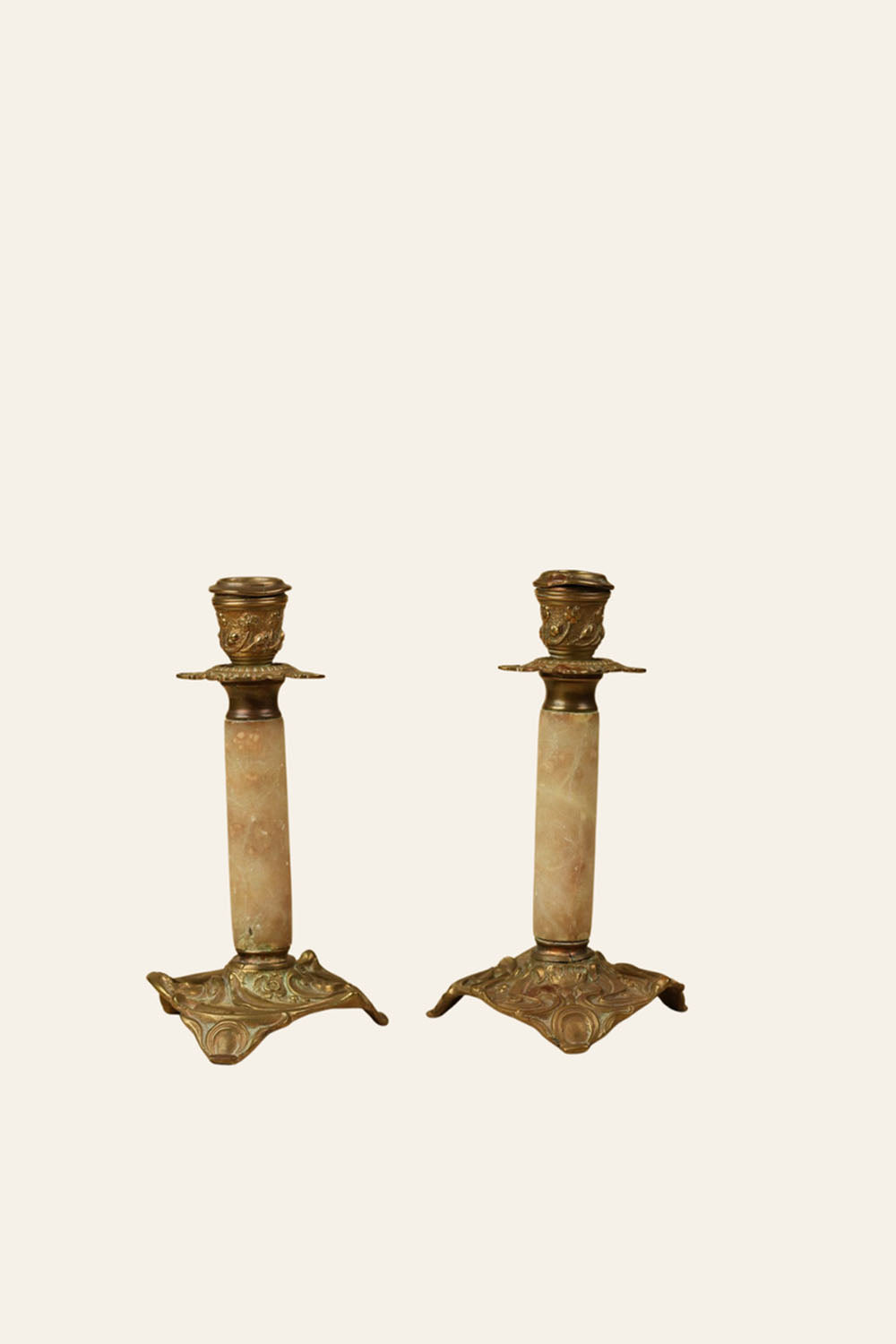 French Marble Candle Holders
