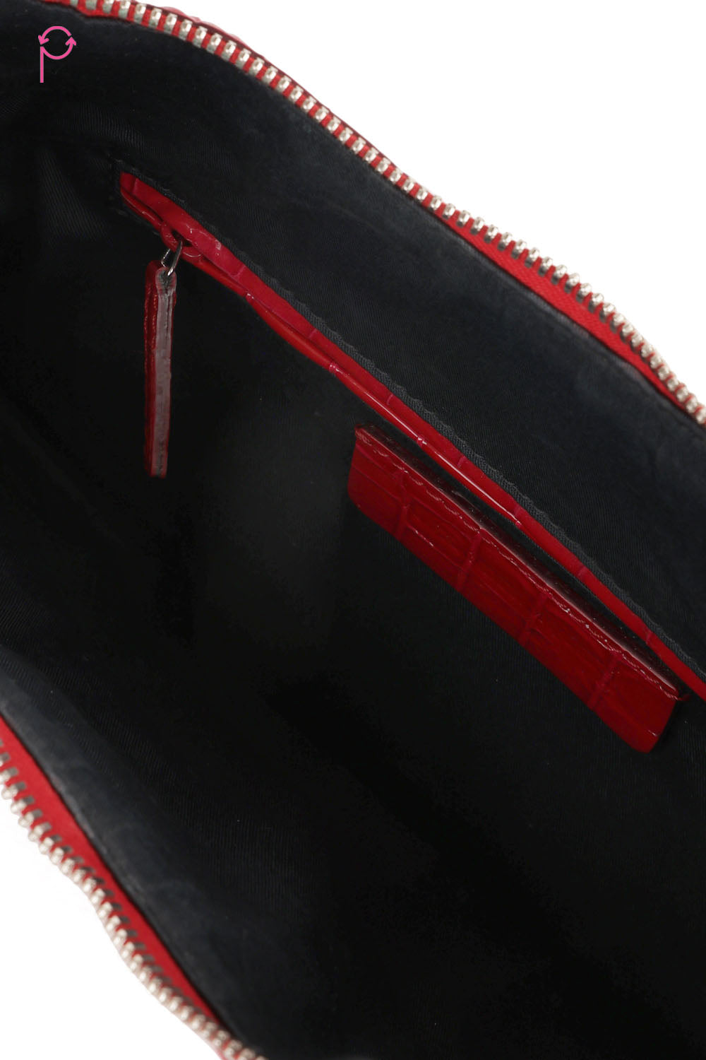 Preloved Demanta Small Croc Embossed Patent Deerskin Leather Clutch