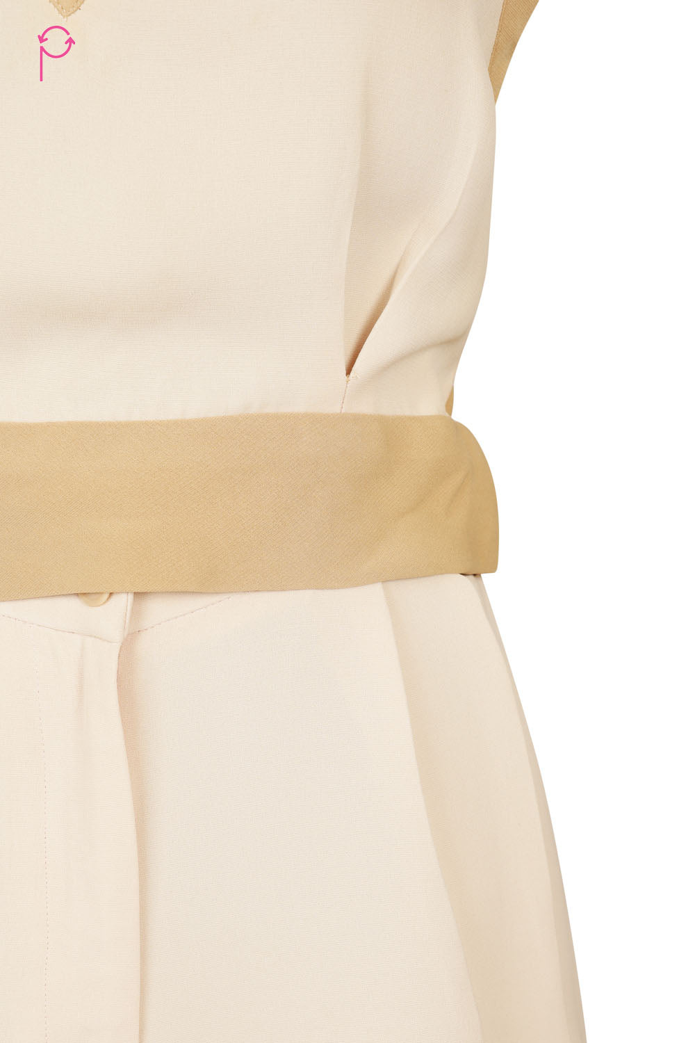 Preloved Beige Heavy Crepe Crop Top & Shorts Set