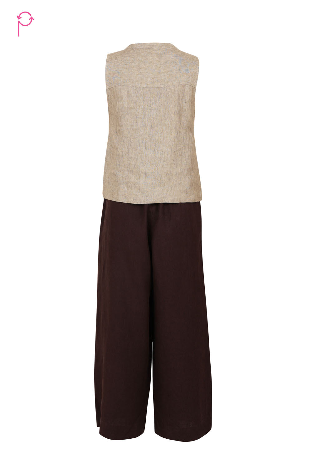 Preloved Linen Top & Wide Leg Pants Set