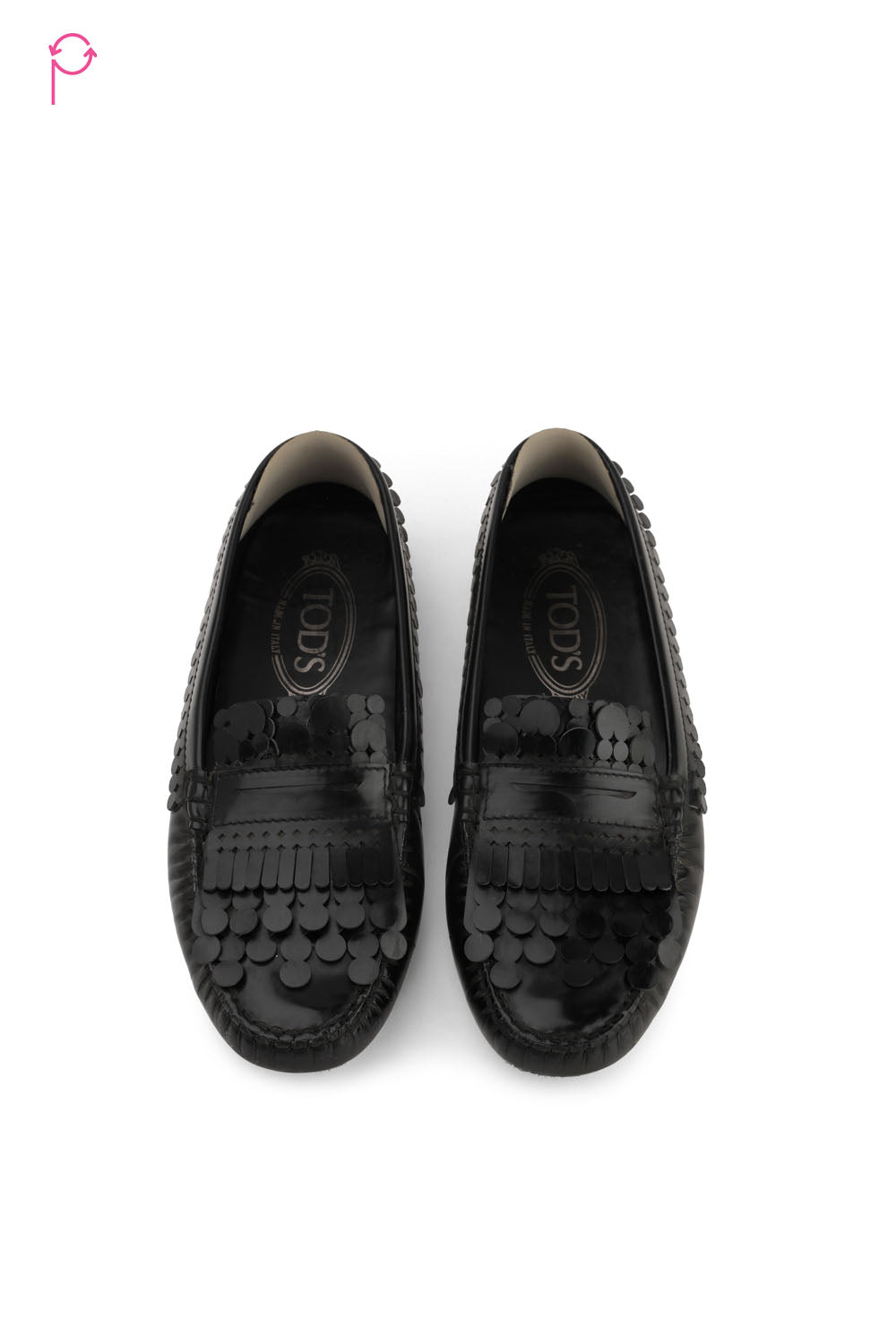 Preloved Fringed Patent Leather Loafers