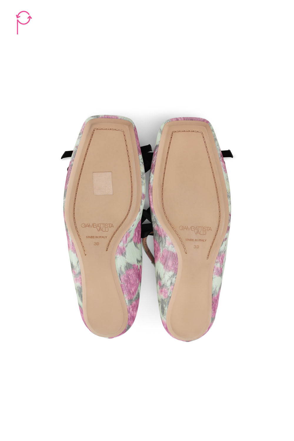 Preloved Rhinestone T-Strap Floral Satin Ballet Flat