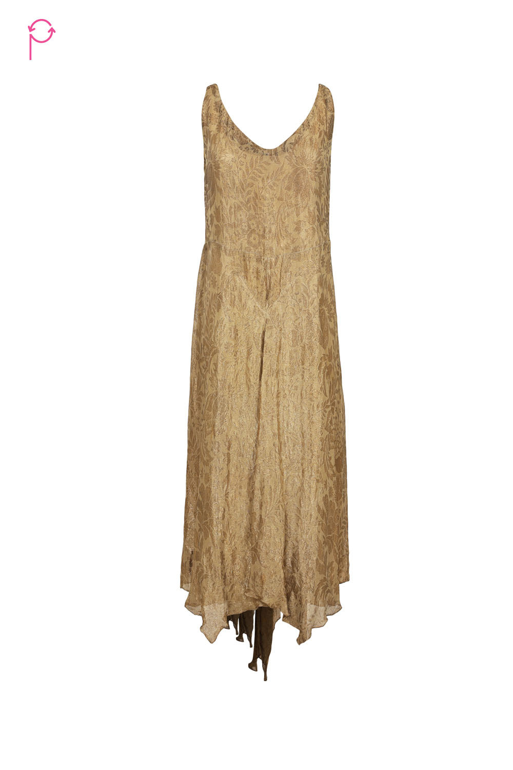 Preloved Champagne Gold Jacquard Three-Piece Dress Set