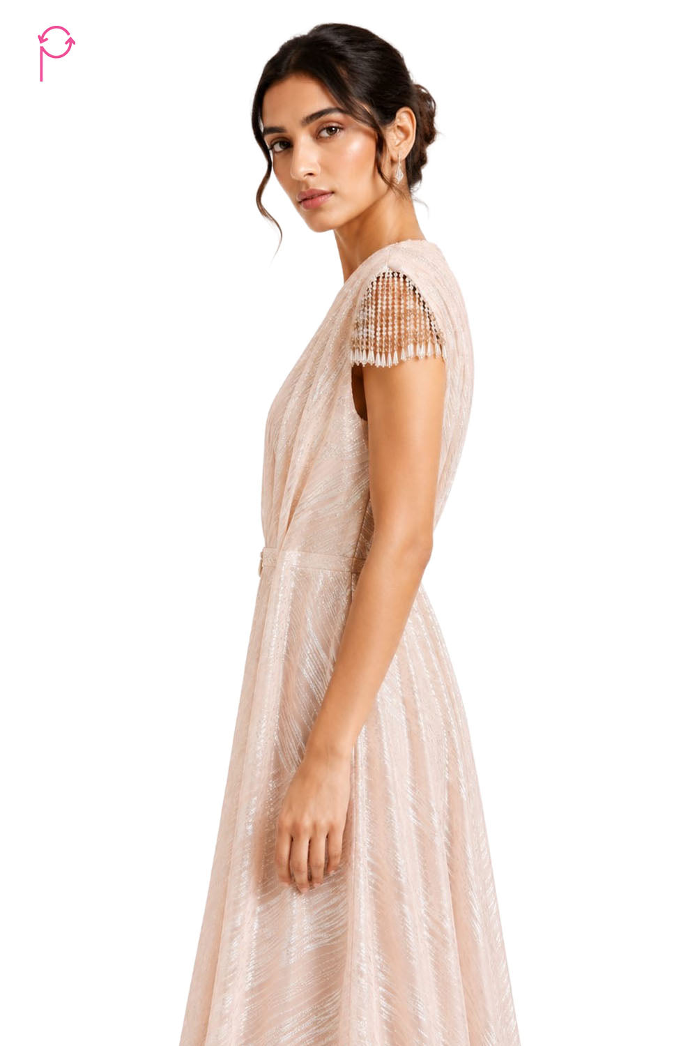 Preloved Blush Satin Shimmer Gown