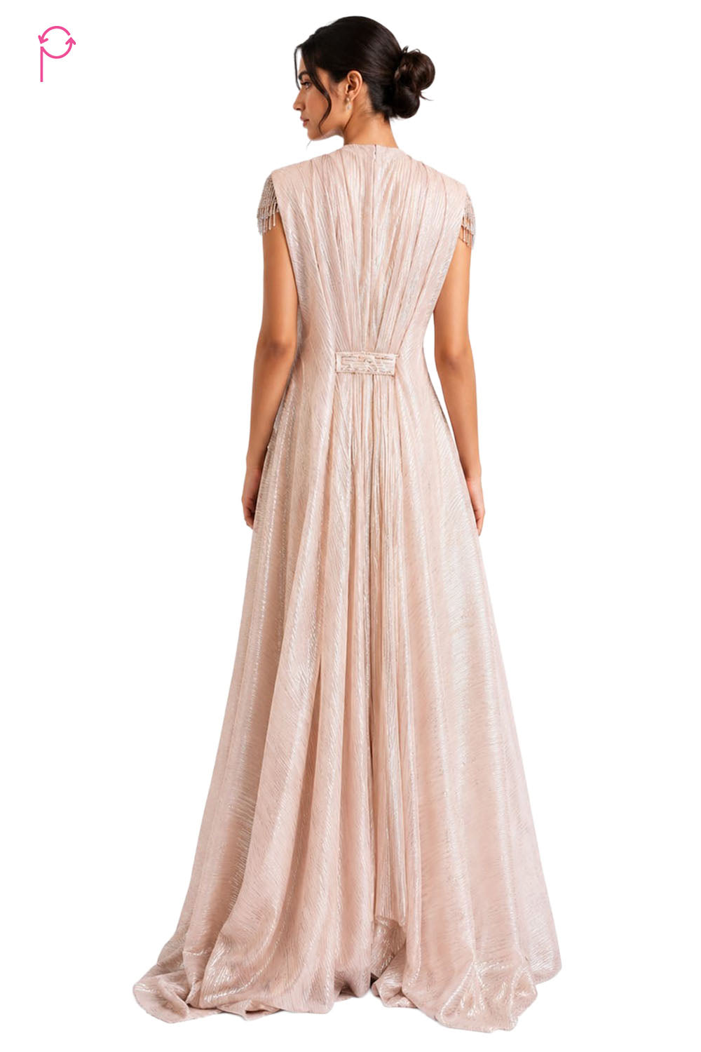 Preloved Blush Satin Shimmer Gown