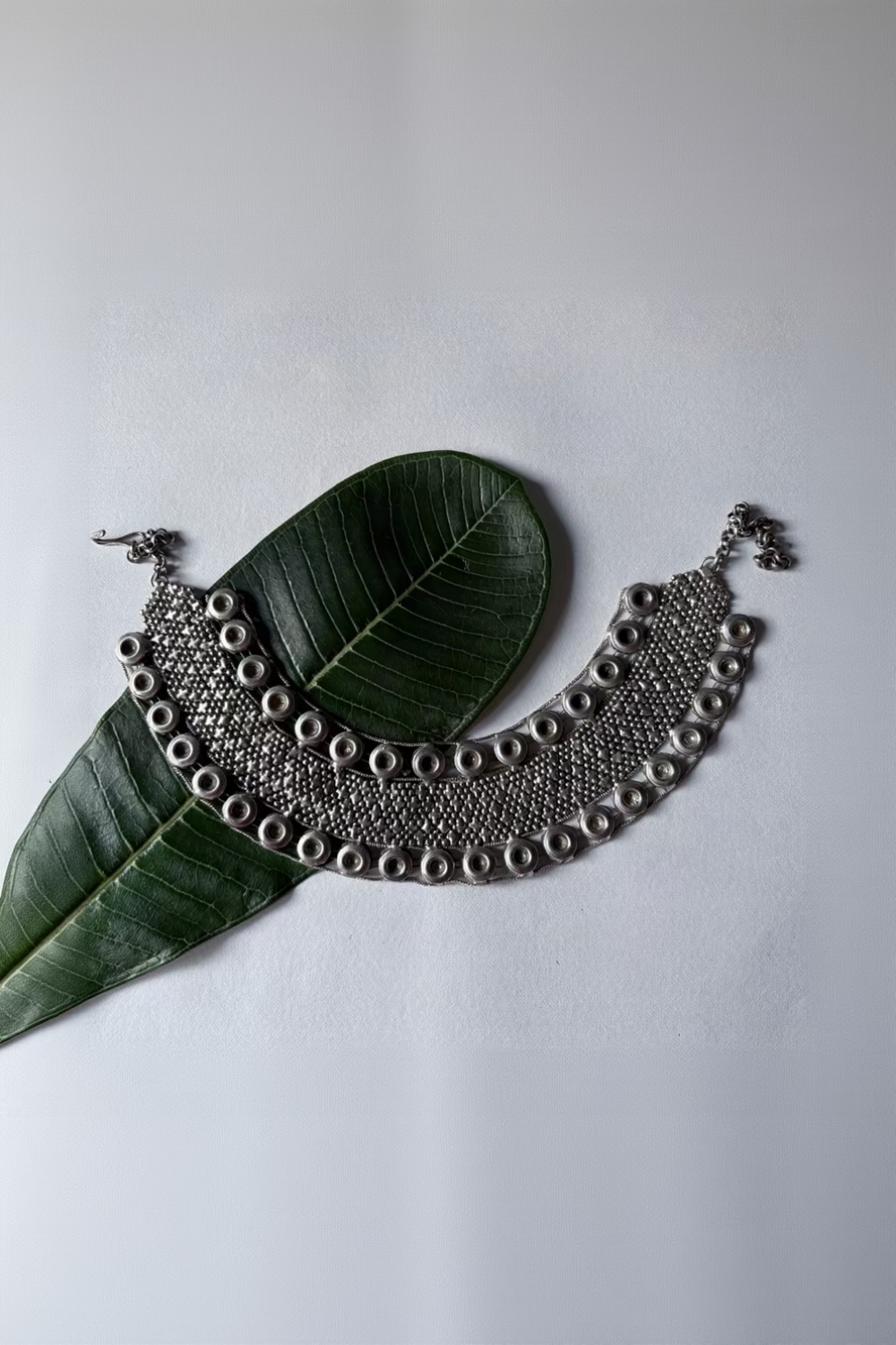 Silver Studded Collar Necklace