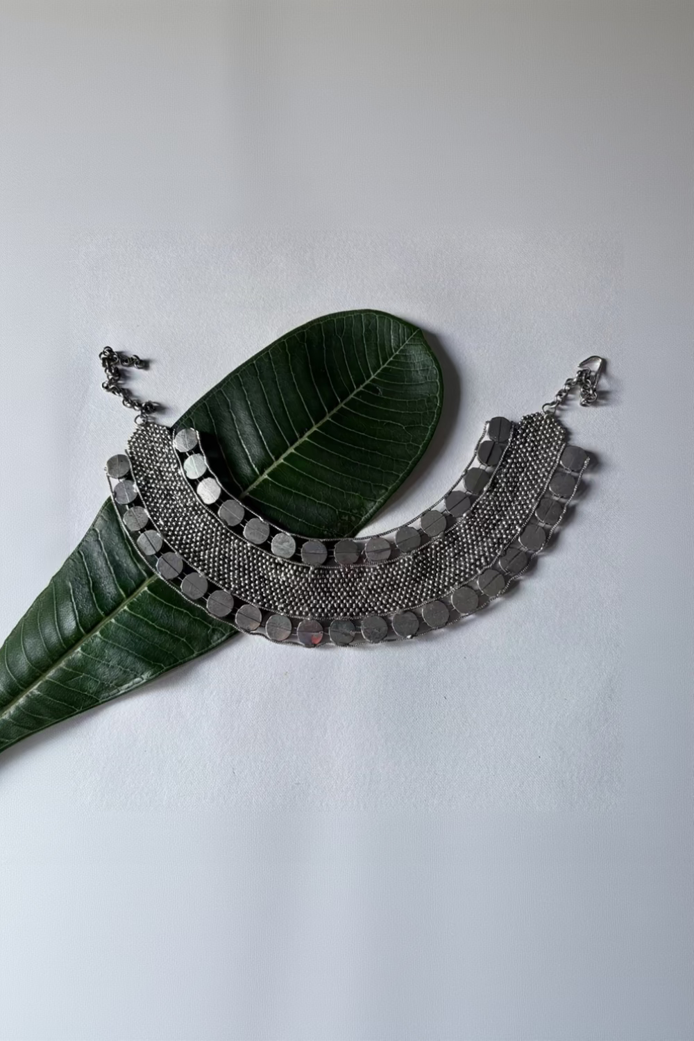Silver Studded Collar Necklace