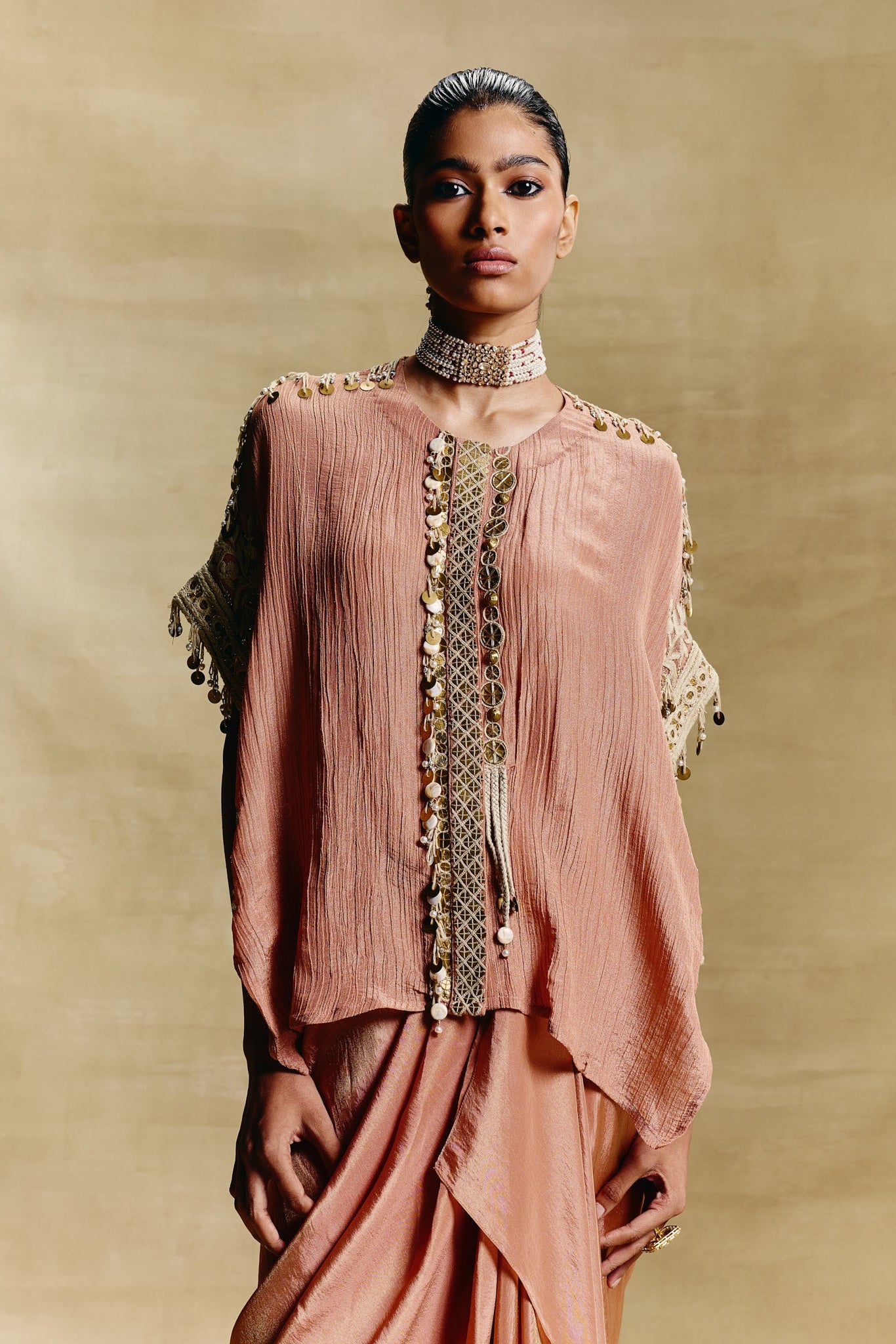Kaftan Top & Drape Skirt