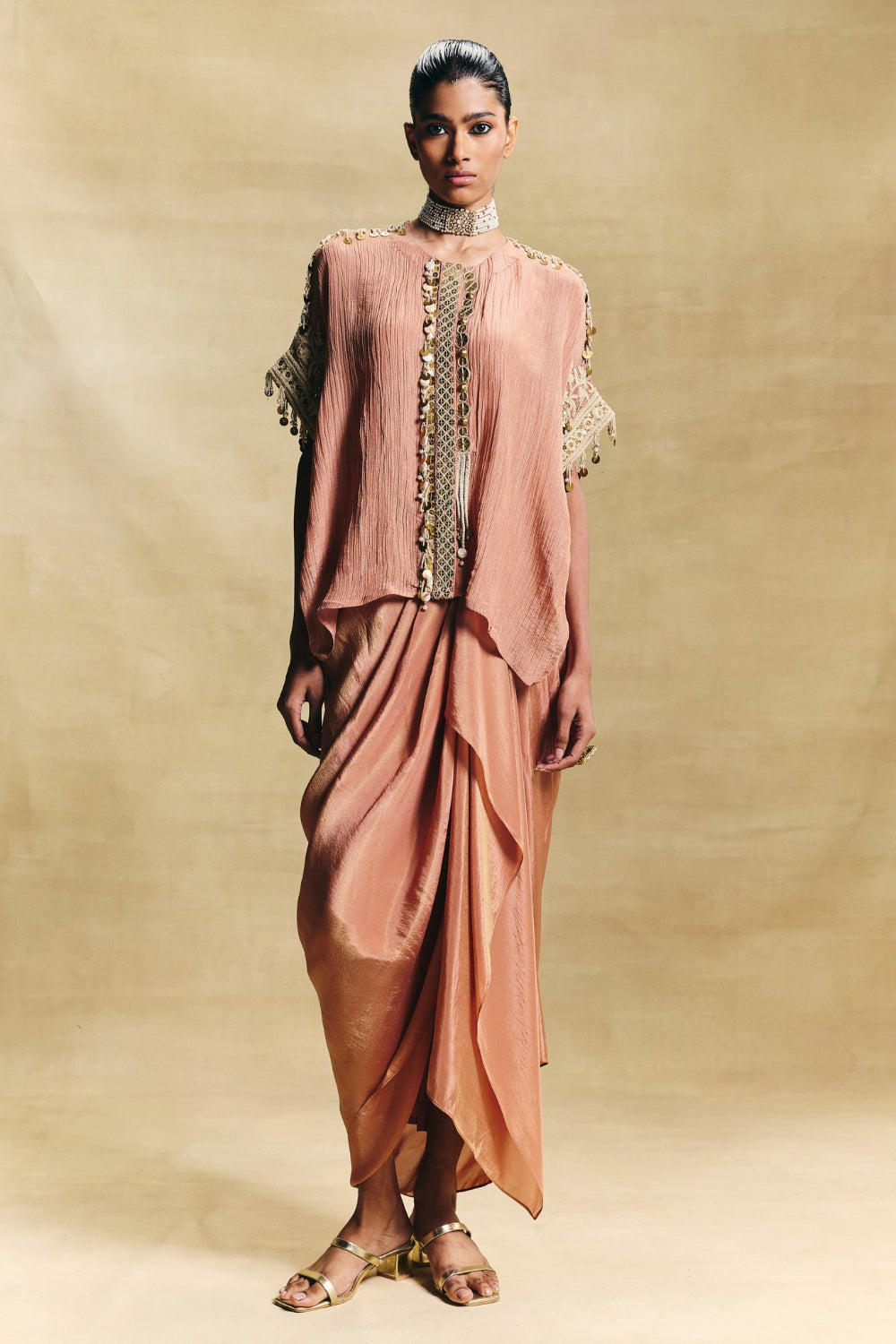 Kaftan Top & Drape Skirt