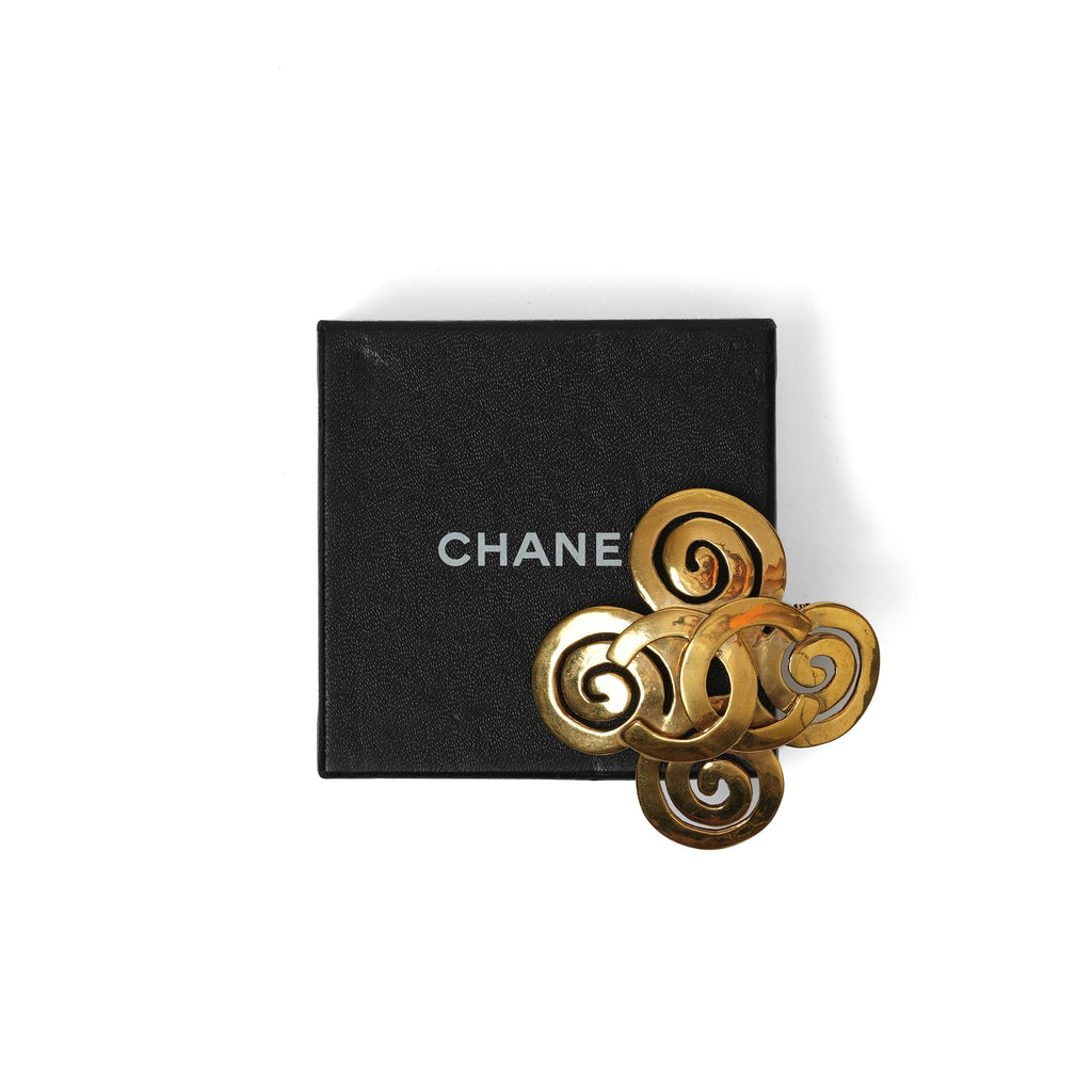 Vintage Chanel Twisted Flower CC Brooch
