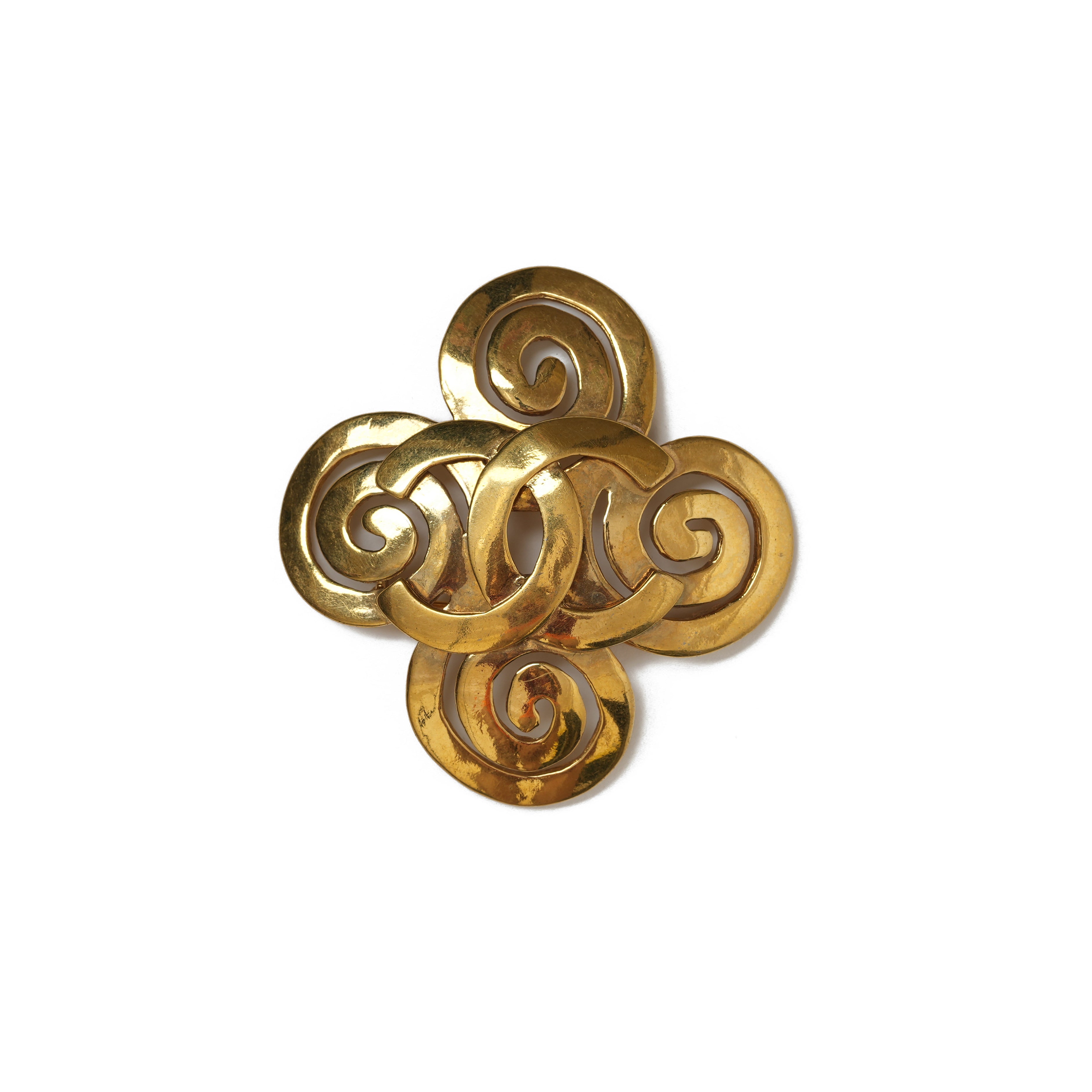 Vintage Chanel Twisted Flower CC Brooch