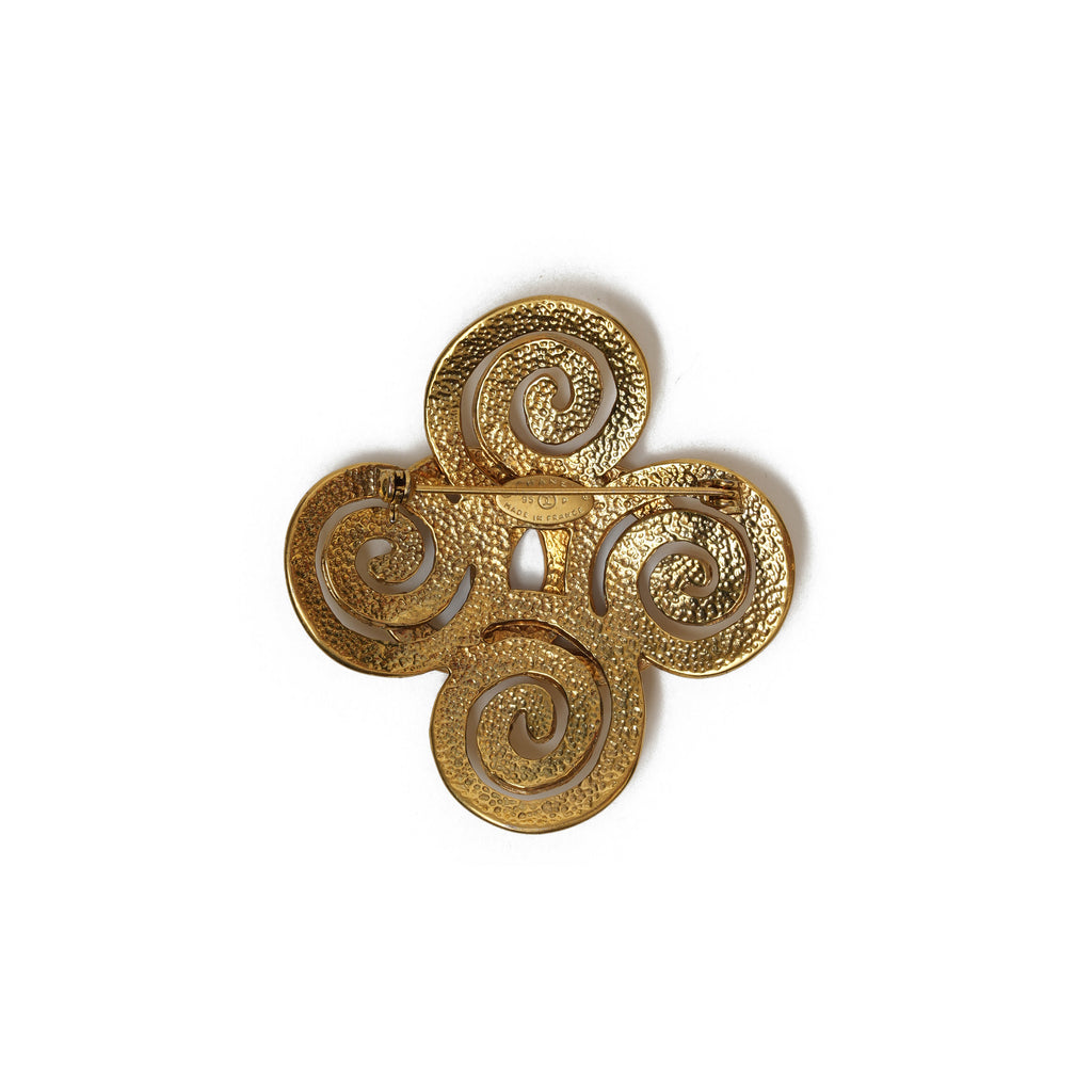 Vintage Chanel Twisted Flower CC Brooch