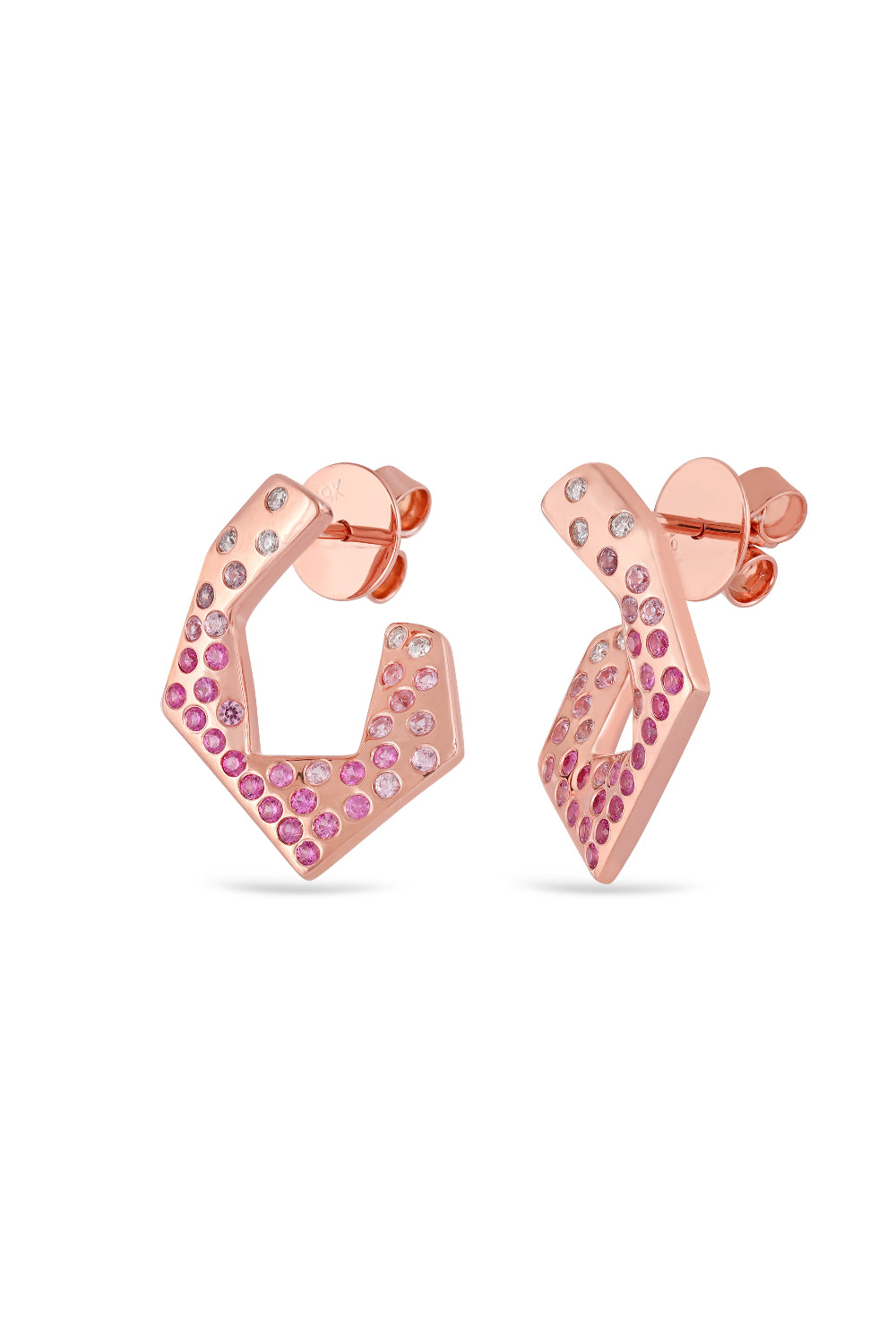Jaipur Arch Pink Sapphire Mini Hoop