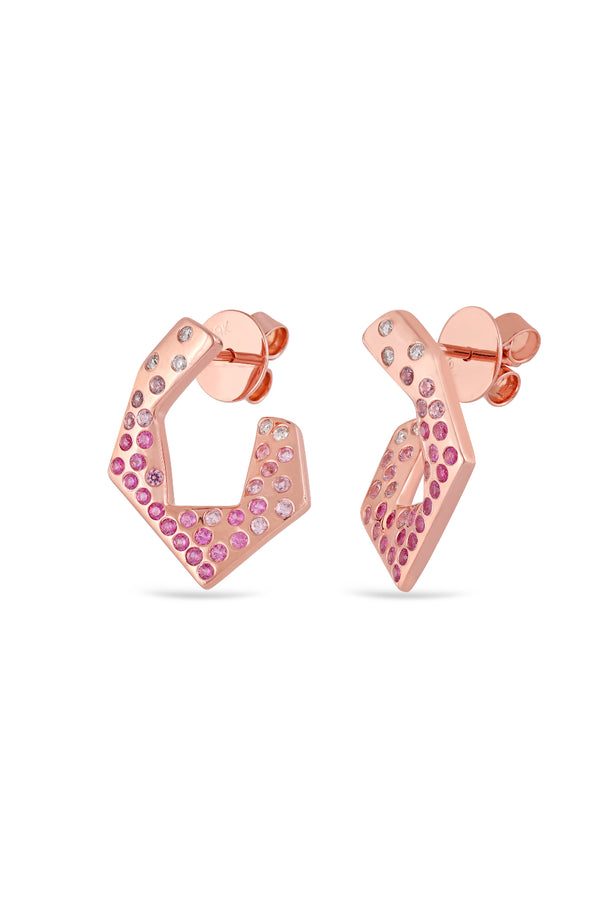 Jaipur Arch Pink Sapphire Mini Hoop