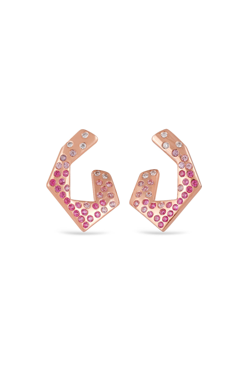 Jaipur Arch Pink Sapphire Mini Hoop