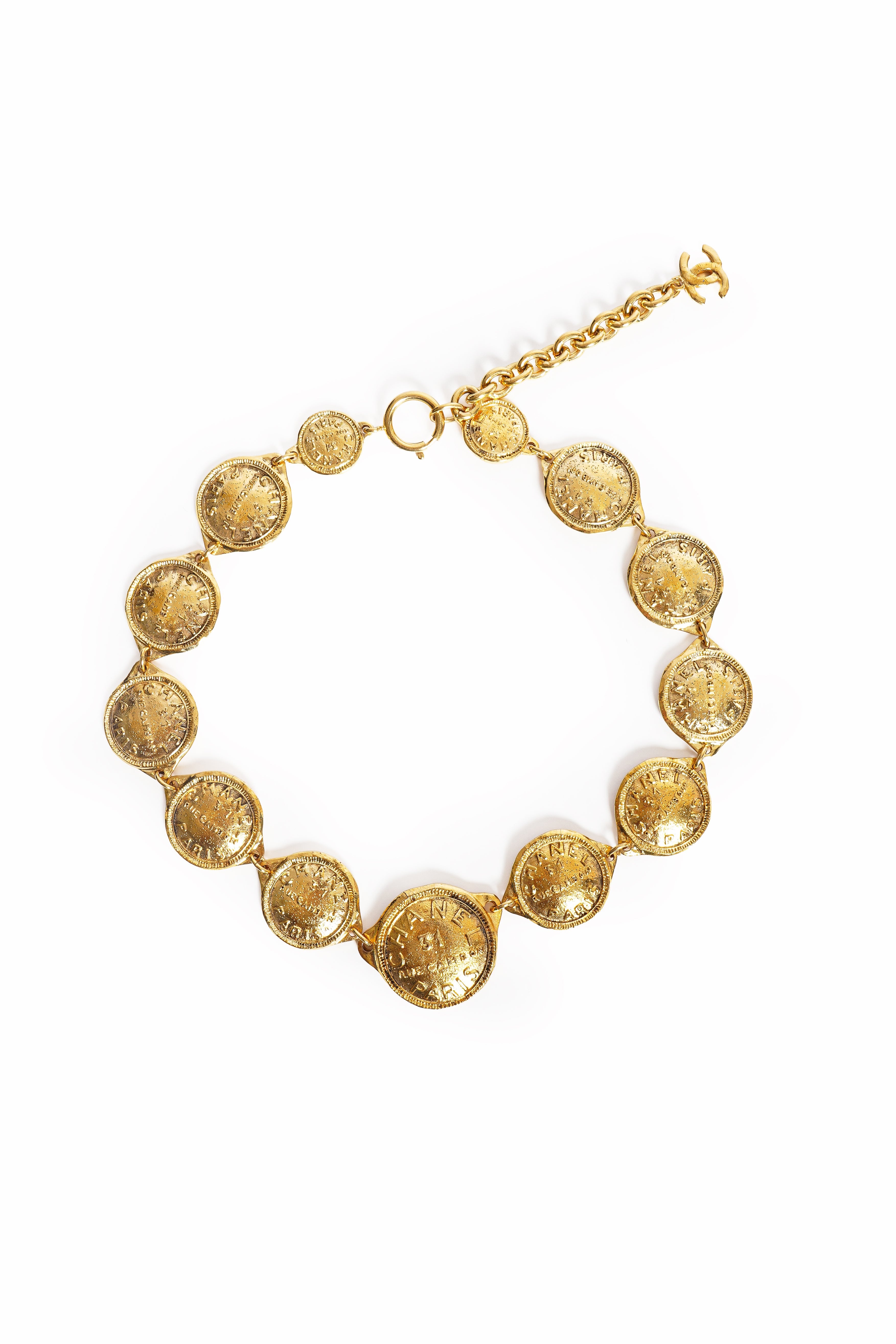 Vintage Chanel "CHANEL 31 RUE CAMBON PARIS" Coin Necklace