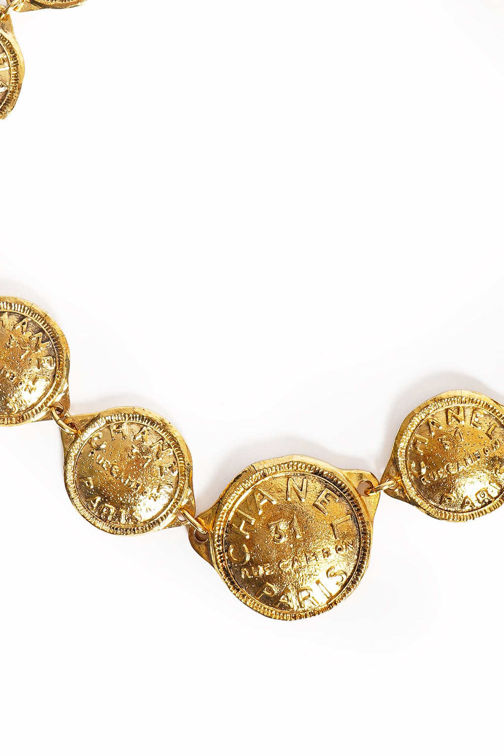 Vintage Chanel "CHANEL 31 RUE CAMBON PARIS" Coin Necklace